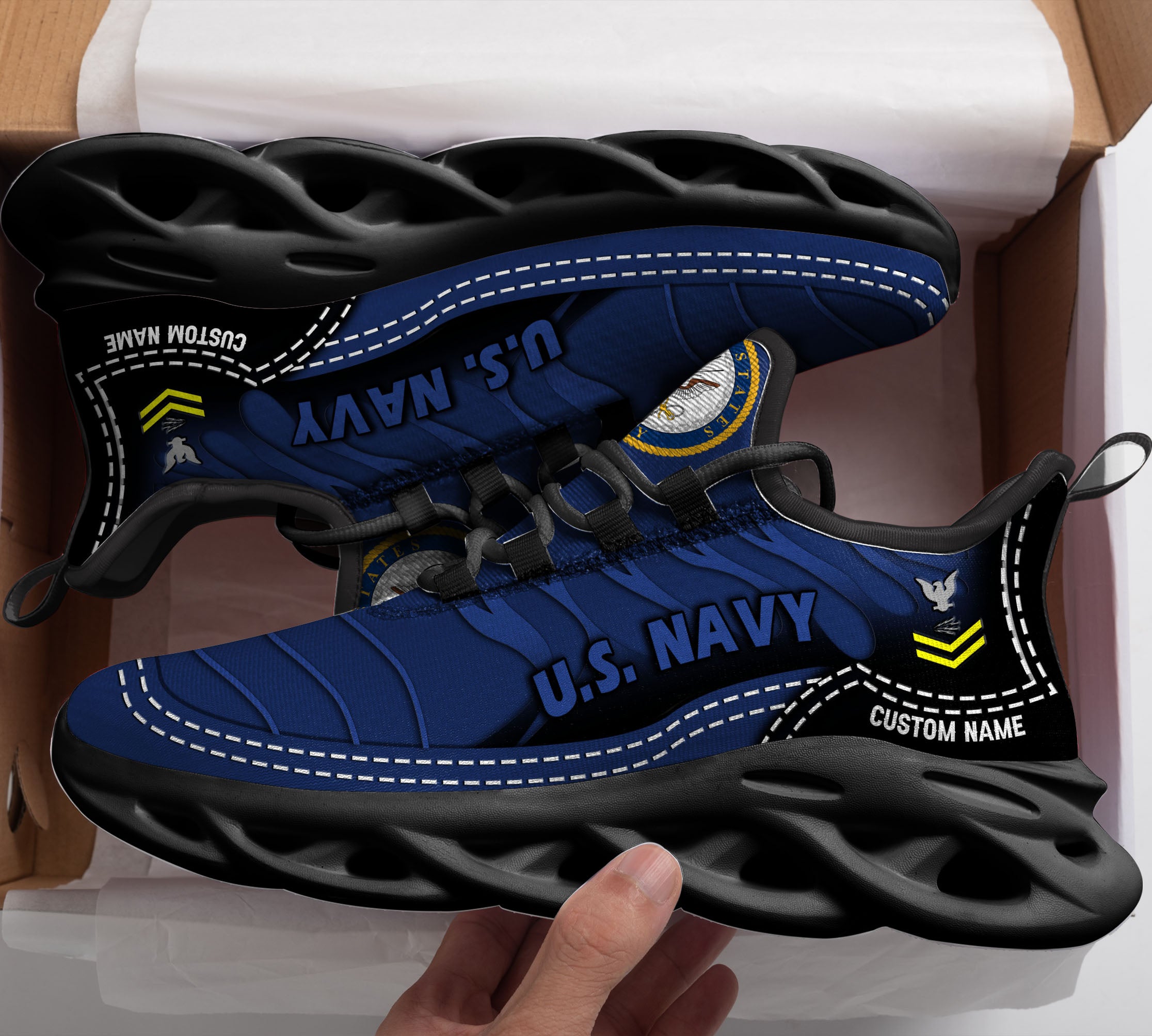 Ideafootwear US Navy Max Soul Shoes Sneakers For Men And Women