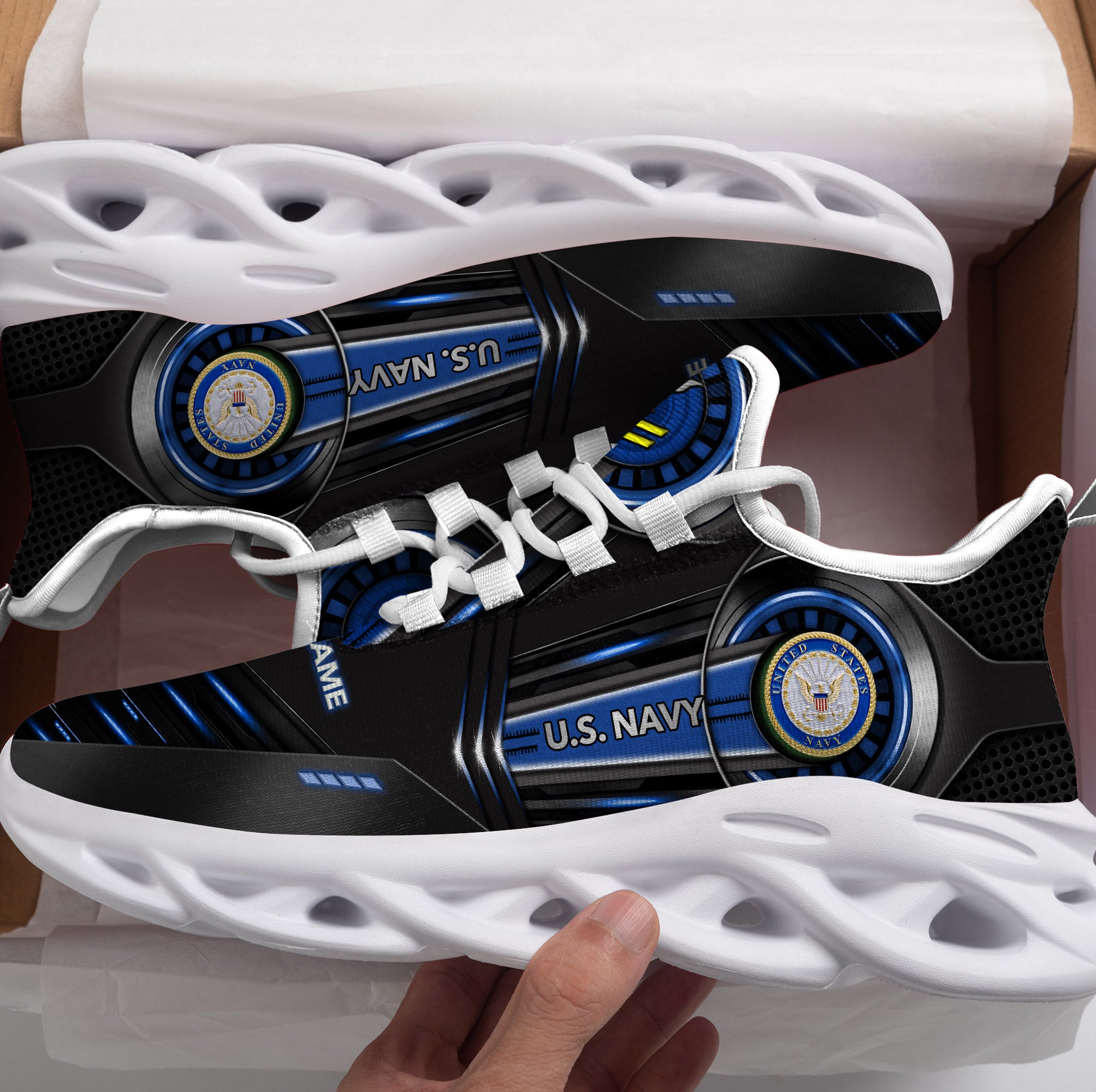Ideafootwear US Navy Max Soul Shoes Sneakers For Men And Women