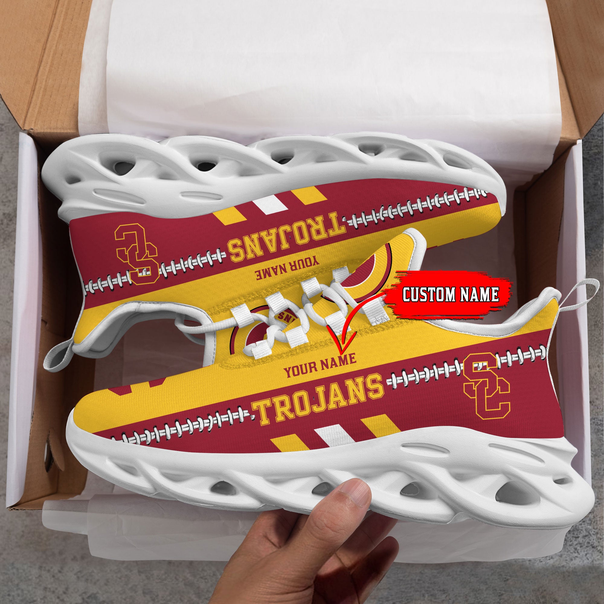 Ideafootwear USC Trojans Max Soul Shoes Sneakers For Men And Women