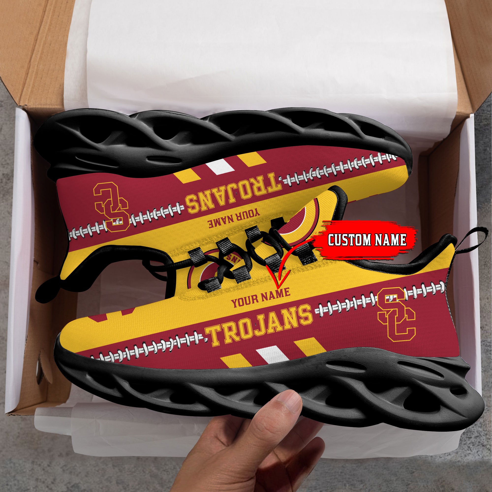 Ideafootwear USC Trojans Max Soul Shoes Sneakers For Men And Women