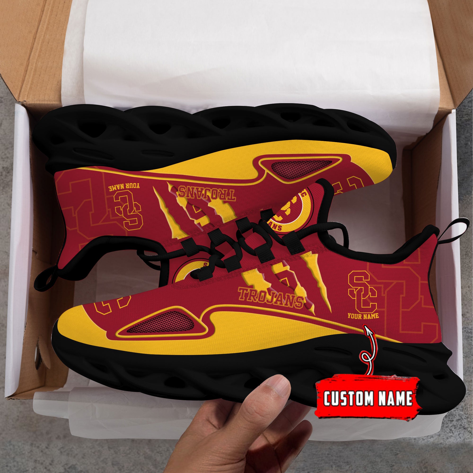 Ideafootwear USC Trojans Max Soul Shoes Sneakers For Men And Women