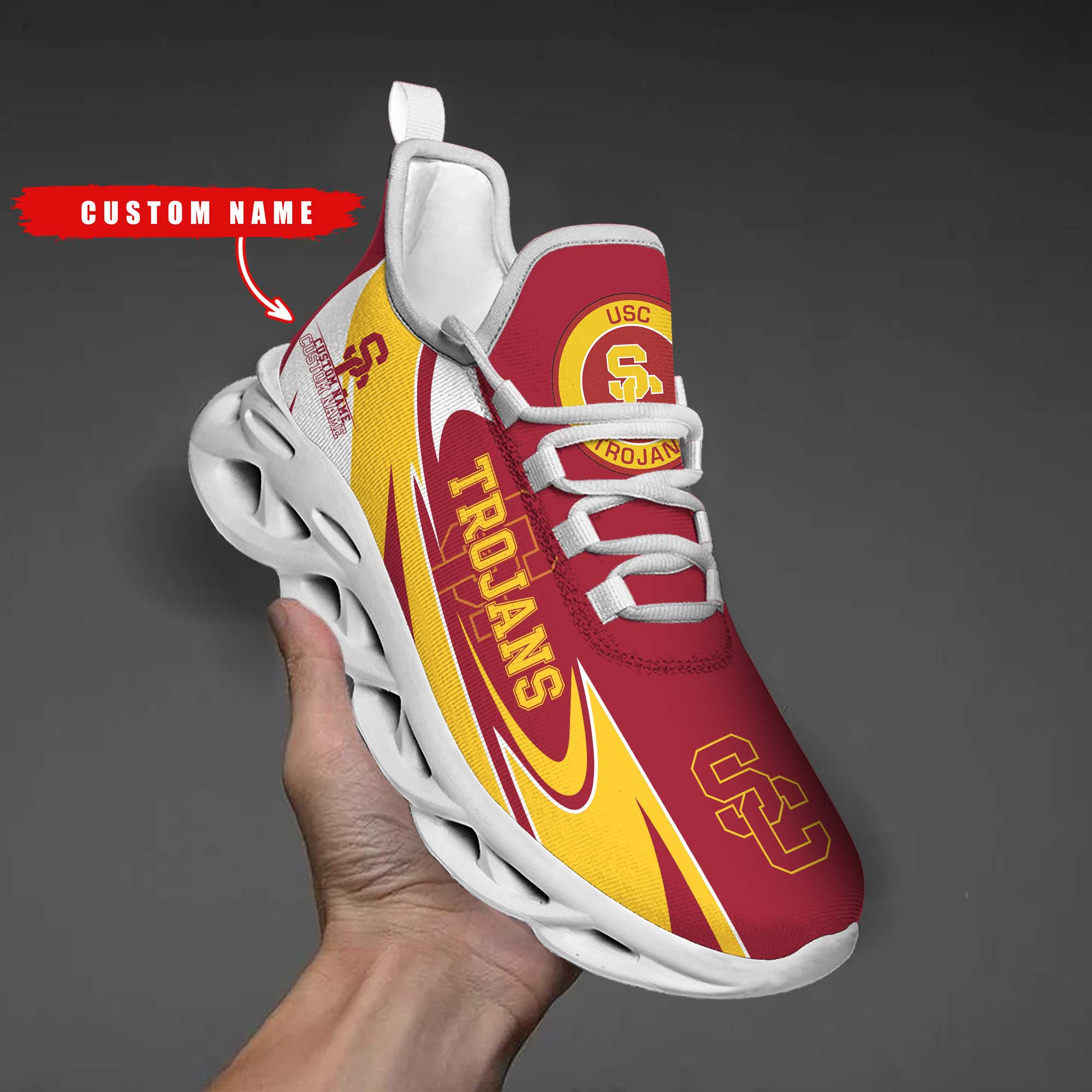 Ideafootwear USC Trojans Max Soul Shoes Sneakers For Men And Women