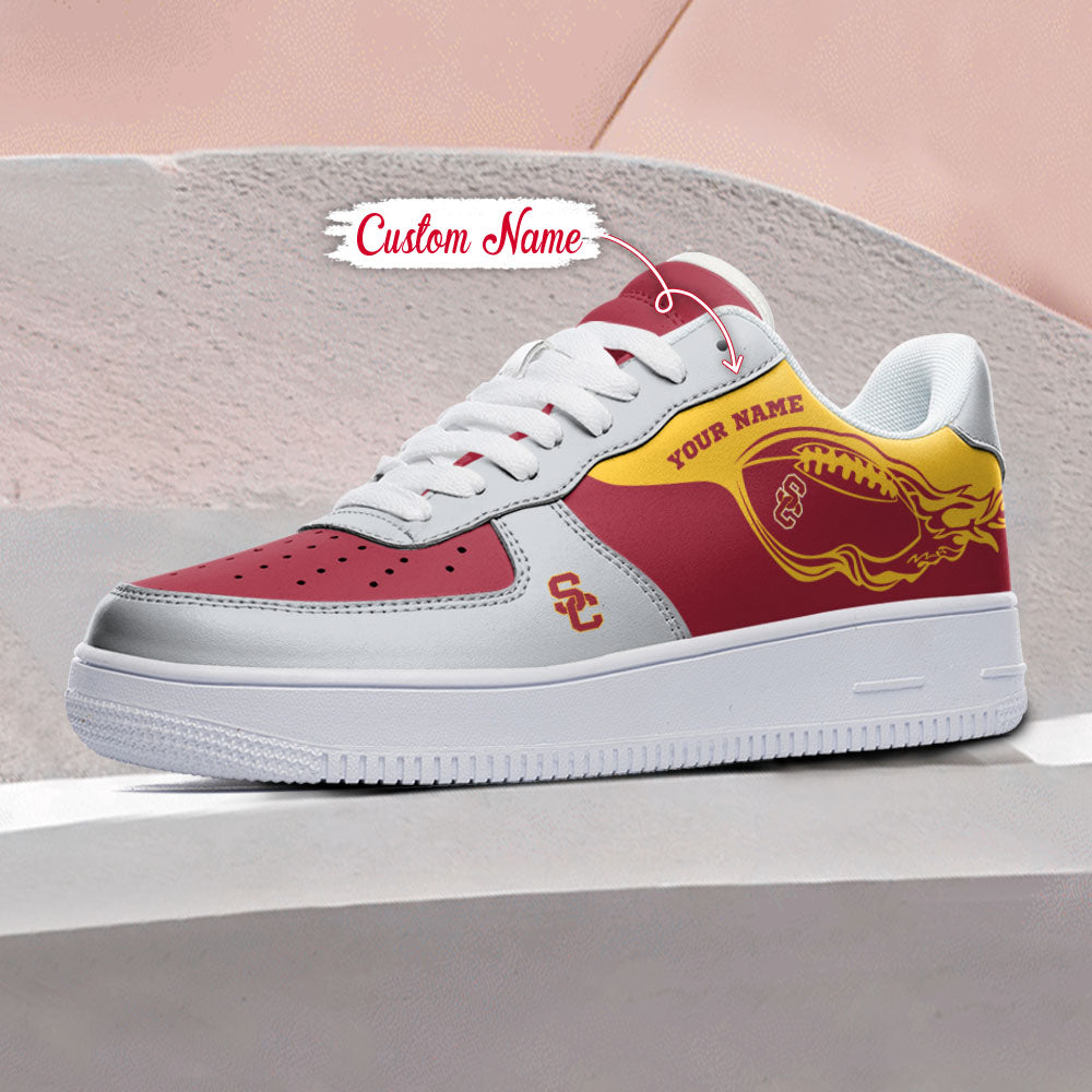 Ideafootwear USC Trojans NCAA Air Low-Top Sneakers Shoes For Men And Women