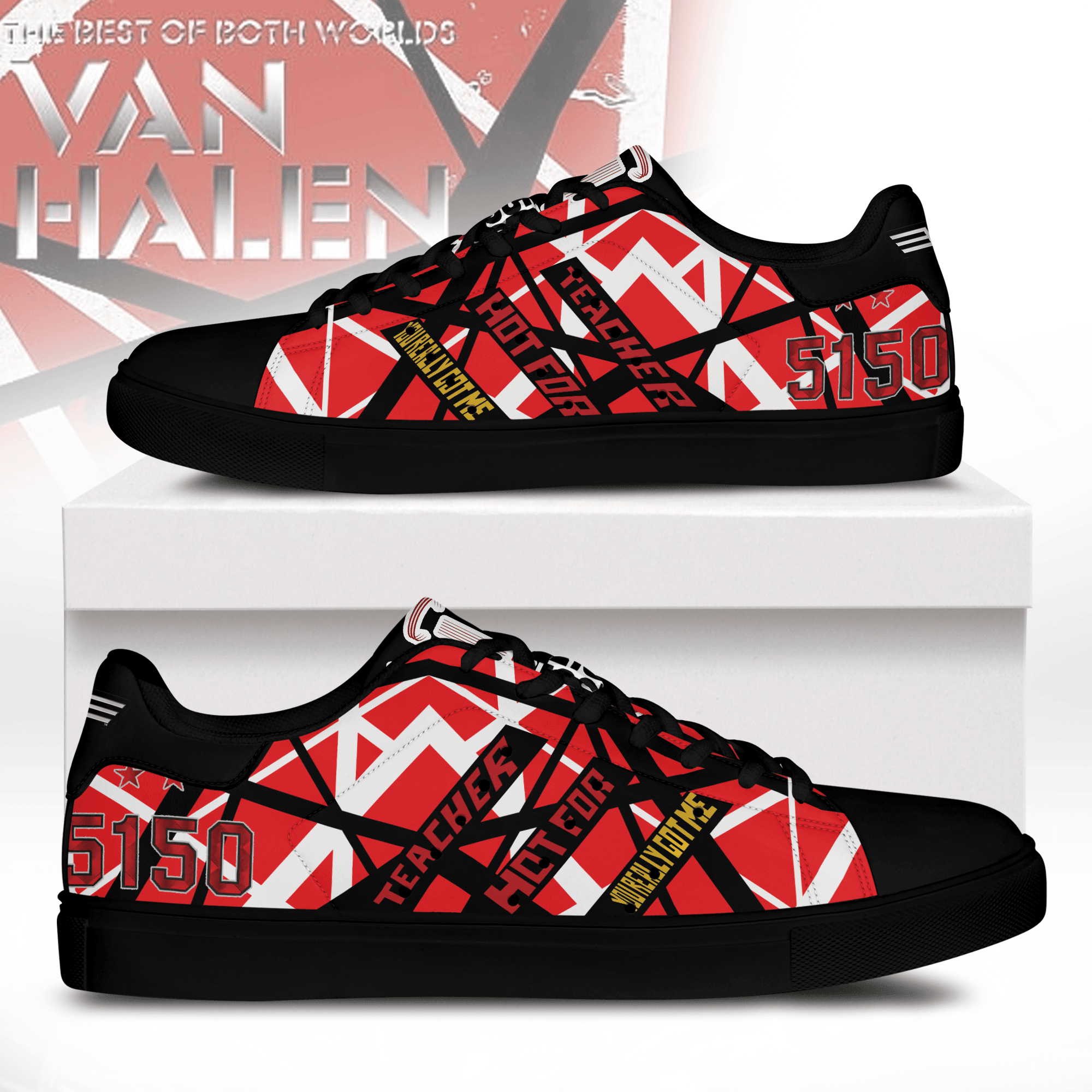 Ideafootwear Van Halen Air Low-Top Sneakers Shoes For Men And Women