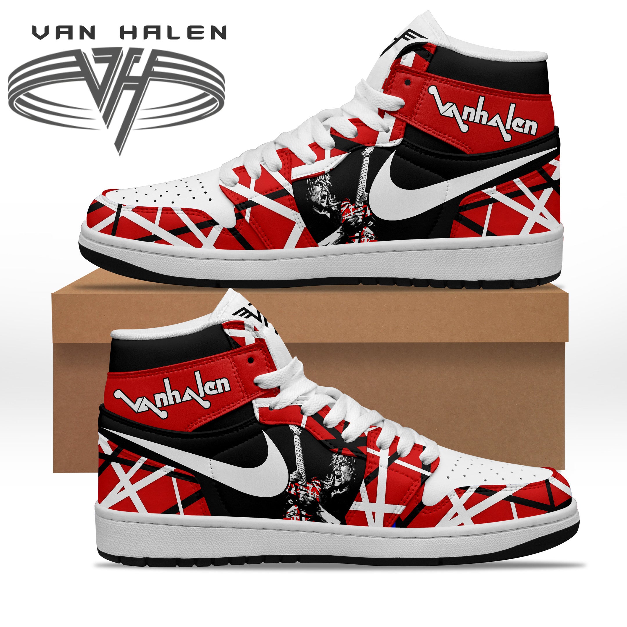Ideafootwear Van Halen AJ1 High Sneakers Shoes For Men And Women