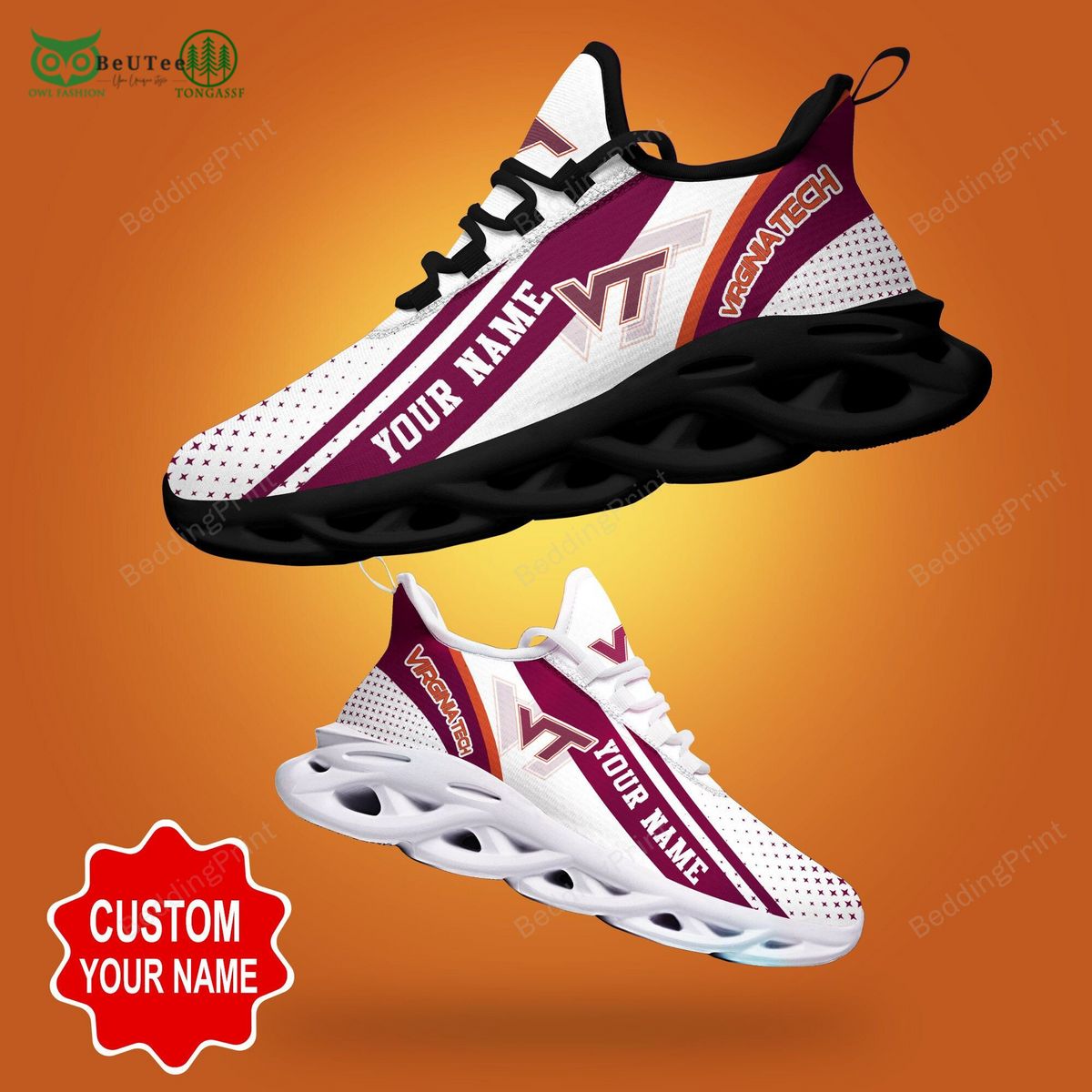 Ideafootwear Virginia Tech Hokies Max Soul Shoes Sneakers For Men And Women