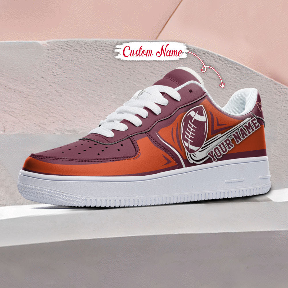 Ideafootwear Virginia Tech Hokies NCAA Air Low-Top Sneakers Shoes For Men And Women
