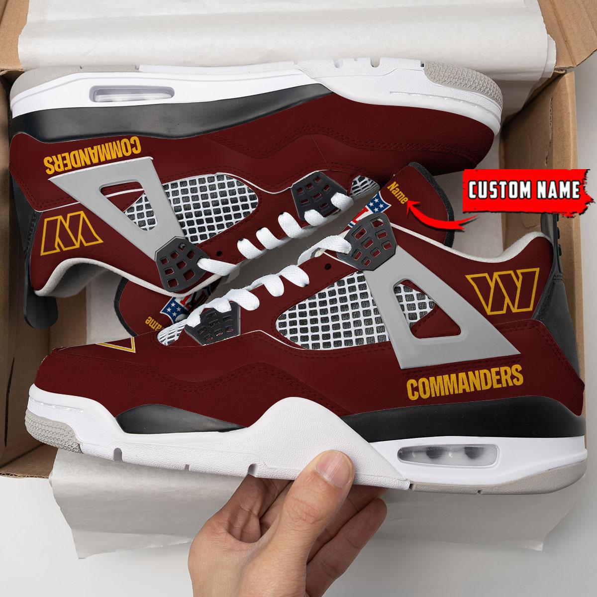 Ideafootwear Washington Commanders AJ4 Sneakers Shoes For Men And Women