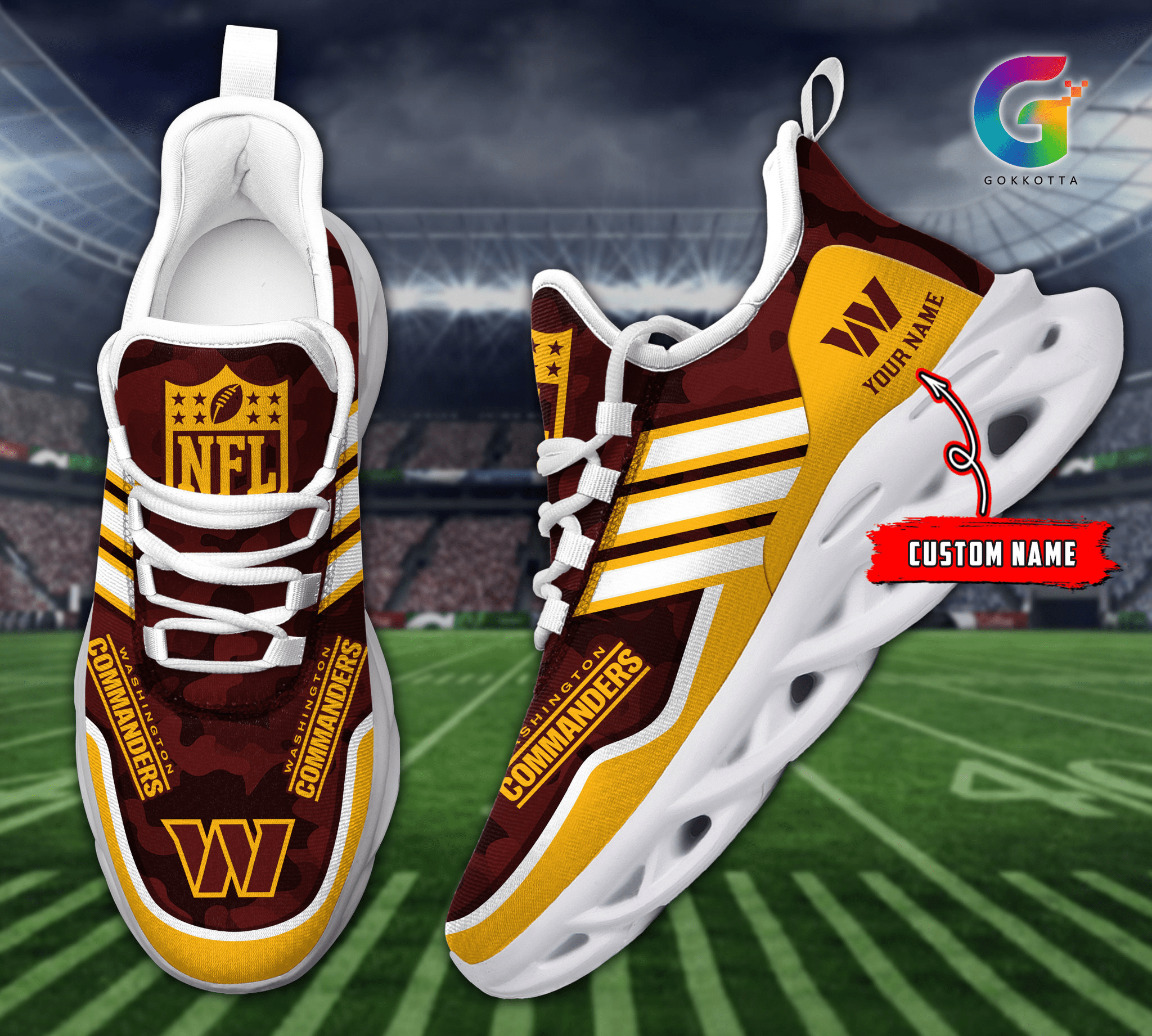 Ideafootwear Washington Commanders Max Soul Shoes Sneakers For Men And Women