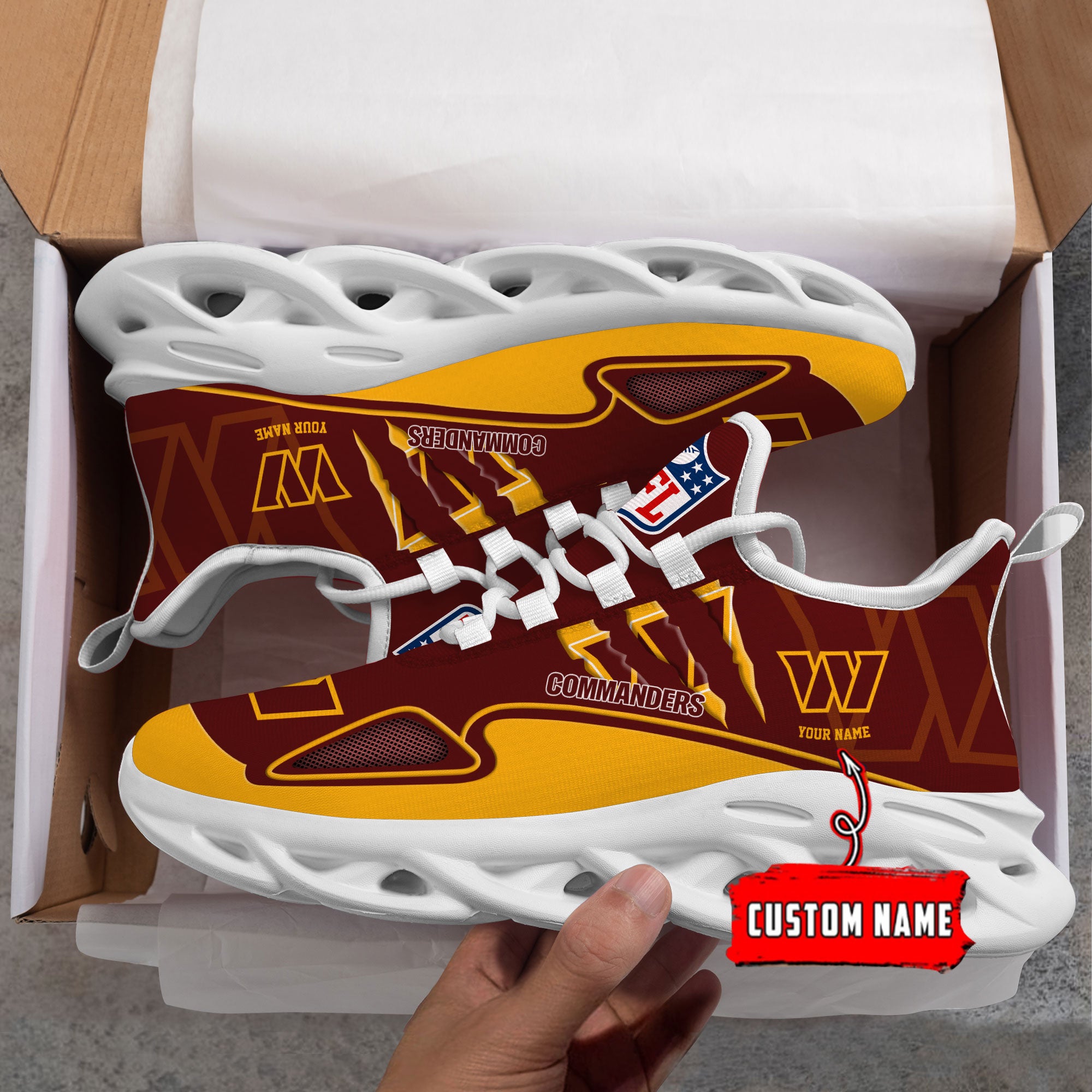 Ideafootwear Washington Commanders Max Soul Shoes Sneakers For Men And Women