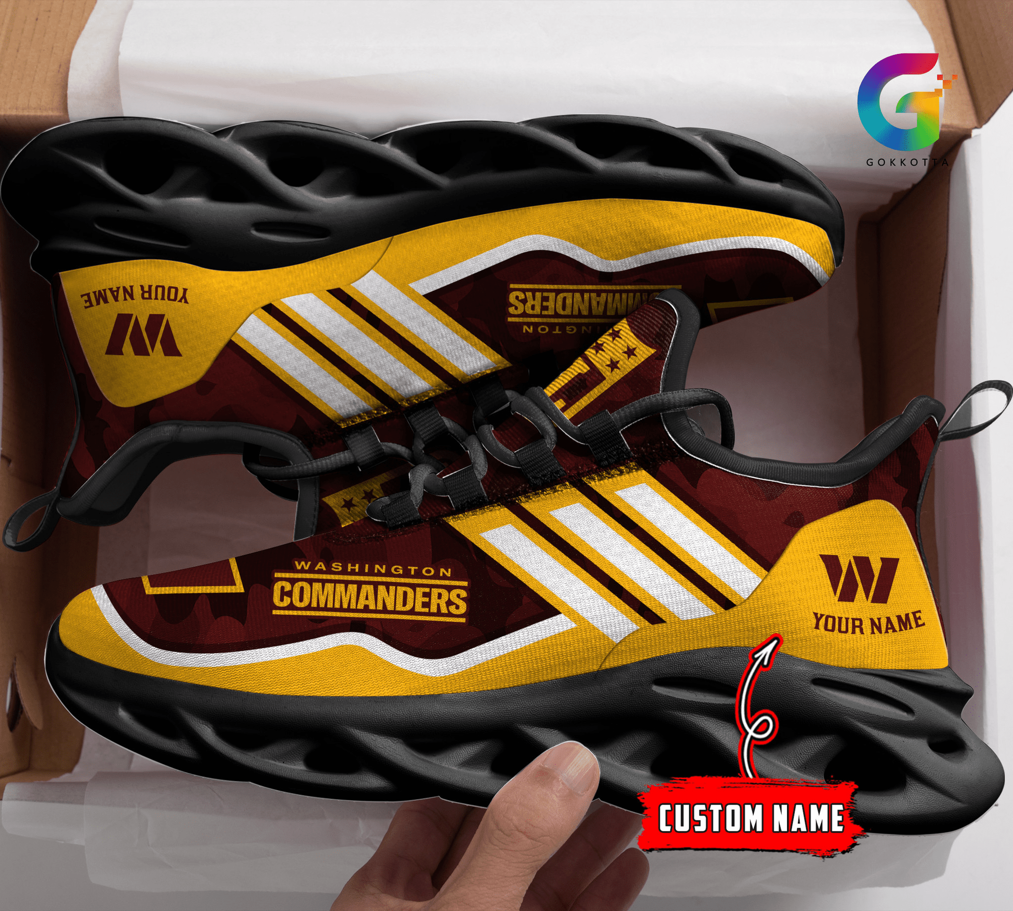 Ideafootwear Washington Commanders Max Soul Shoes Sneakers For Men And Women