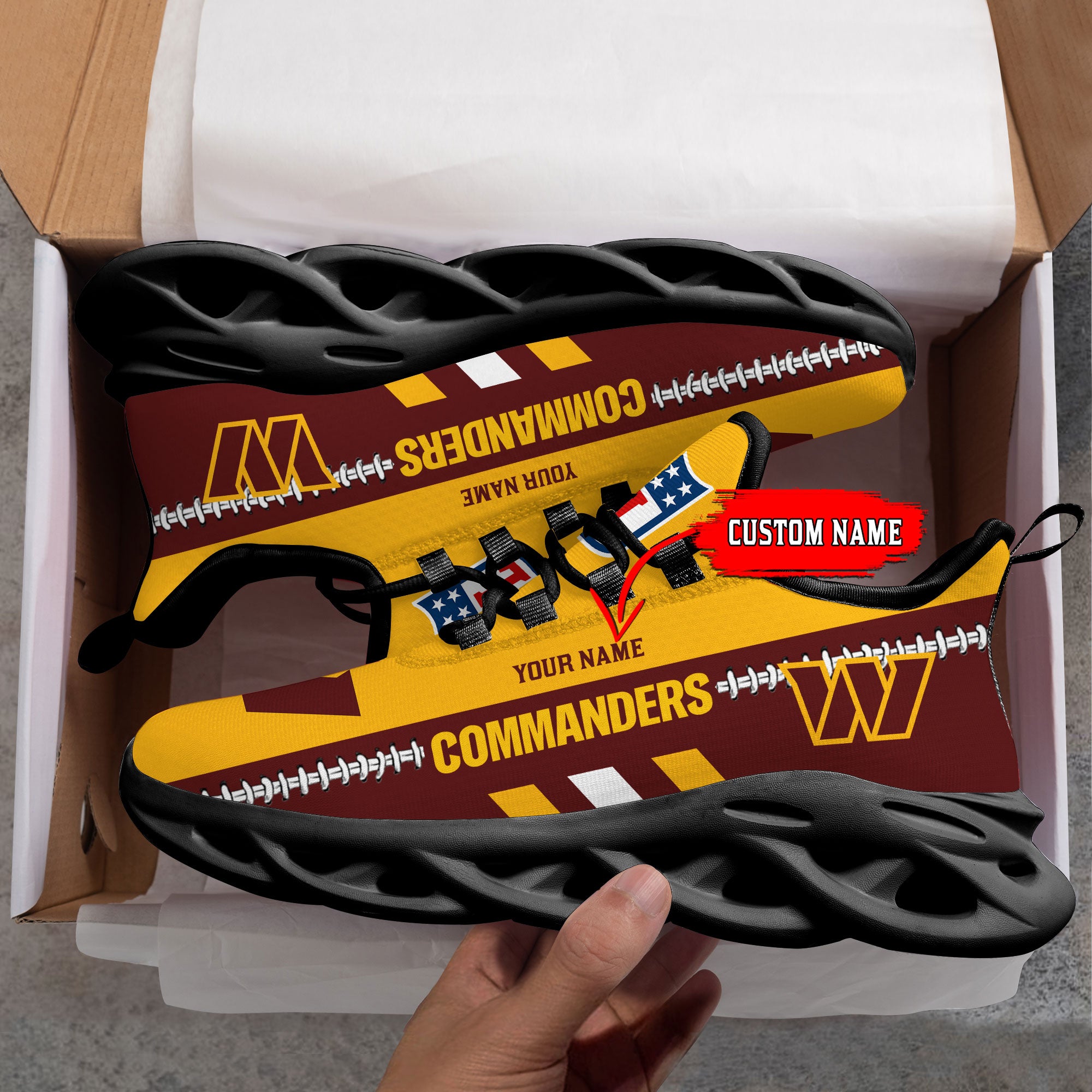 Ideafootwear Washington Commanders Max Soul Shoes Sneakers For Men And Women