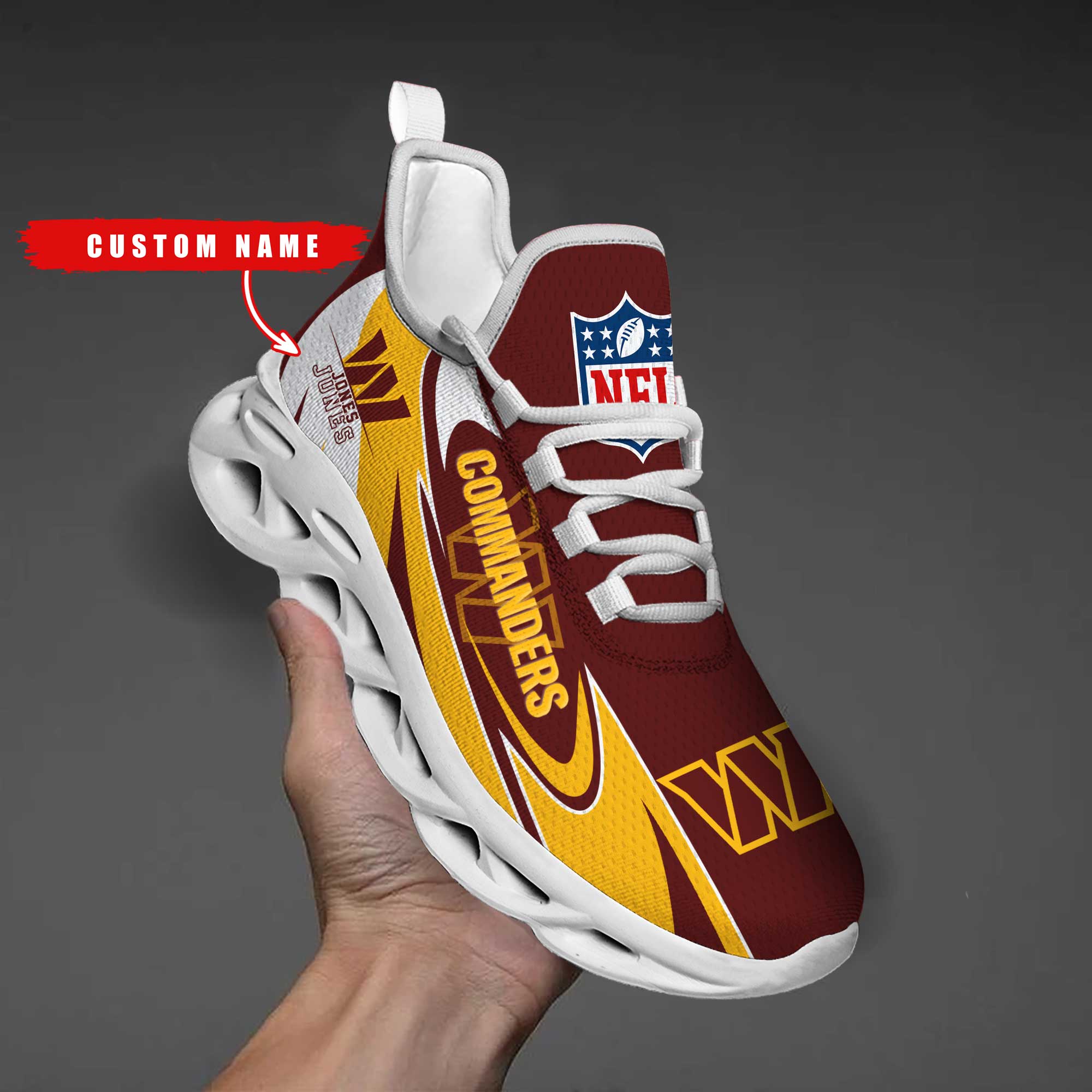 Ideafootwear Washington Commanders Max Soul Shoes Sneakers For Men And Women
