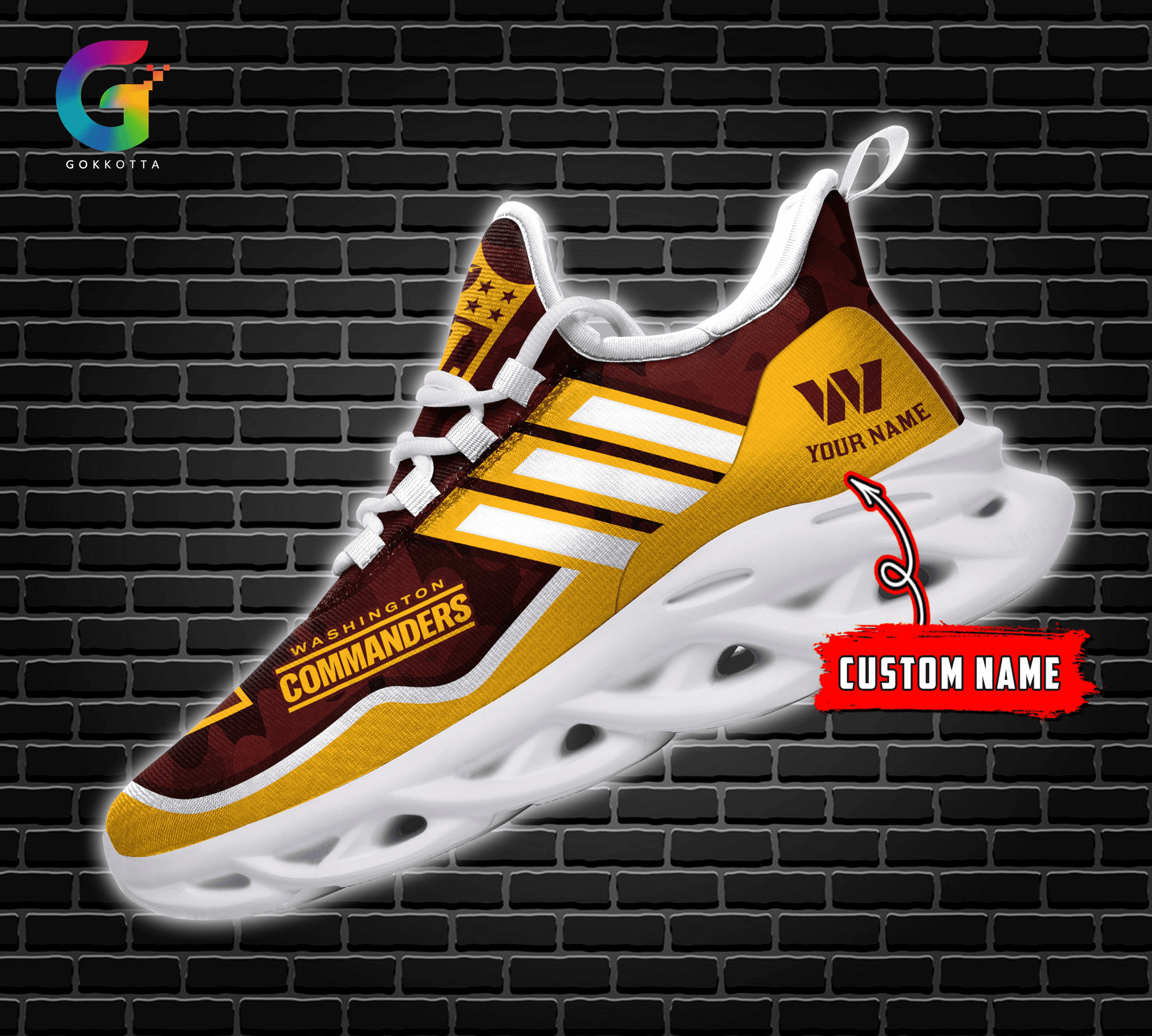 Ideafootwear Washington Commanders Max Soul Shoes Sneakers For Men And Women