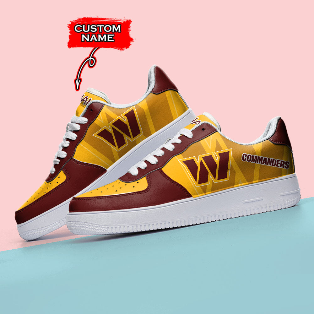 Ideafootwear Washington Commanders NFL Air Low-Top Sneakers Shoes For Men And Women
