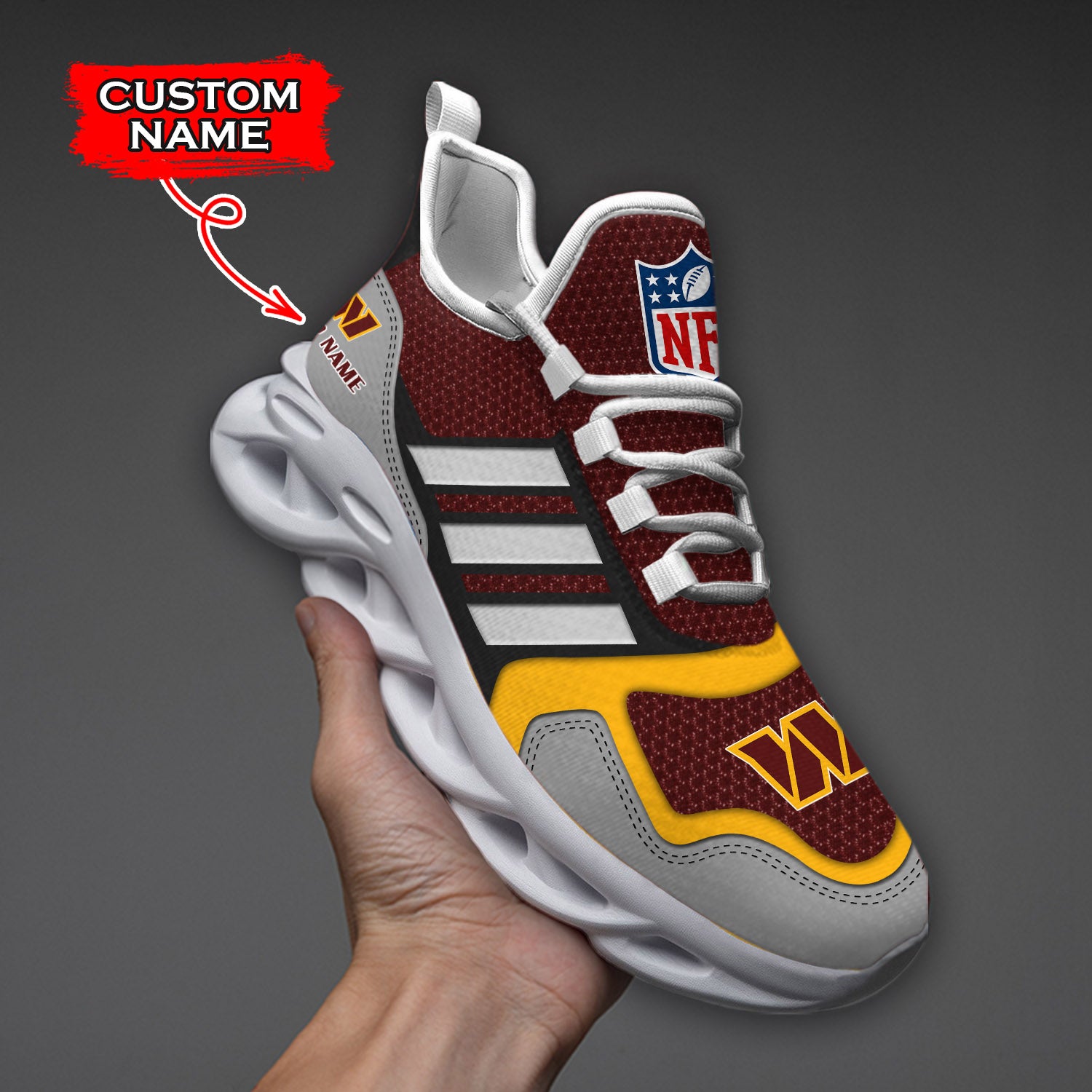 Ideafootwear Washington Commanders NFL Max Soul Shoes Sneakers For Men And Women