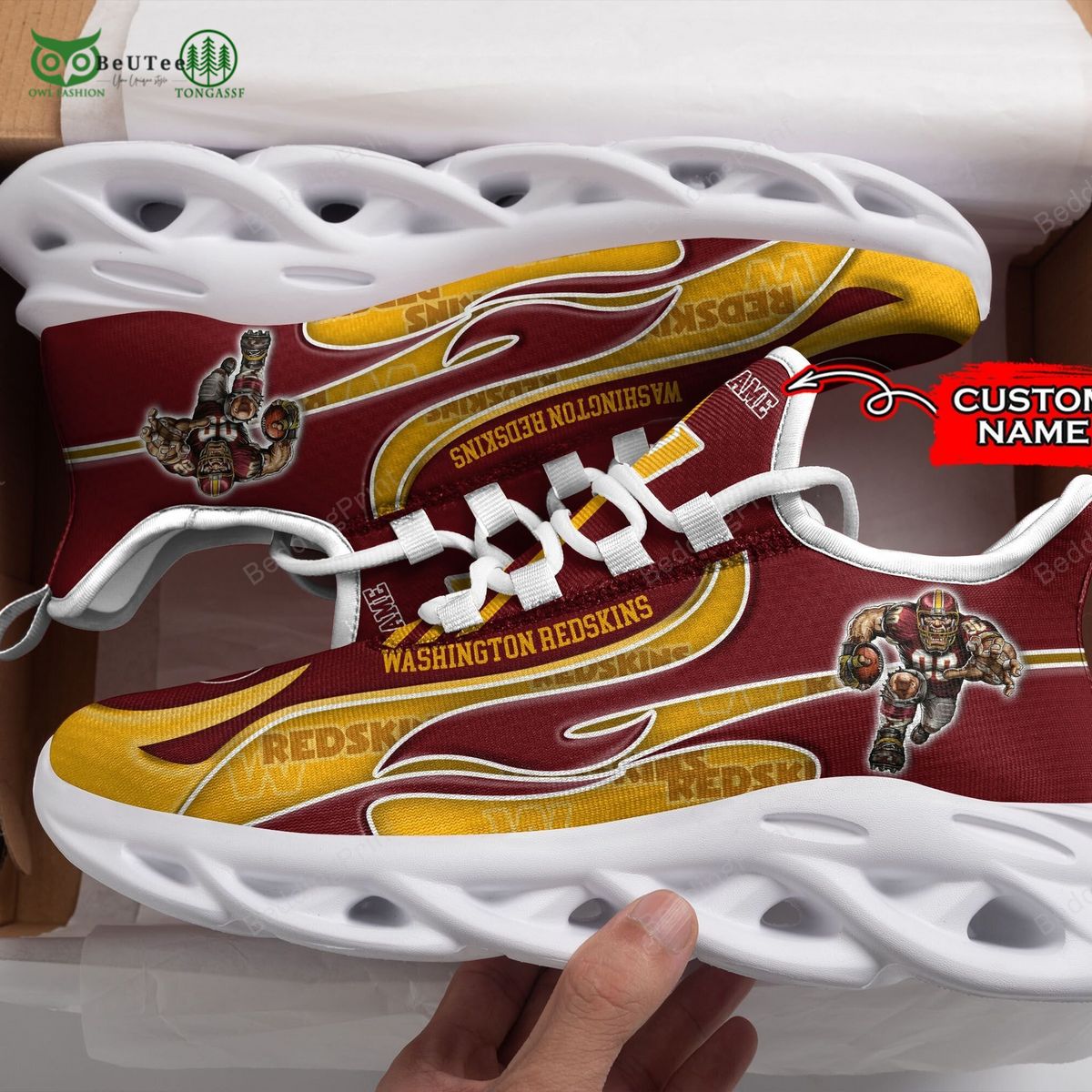 Ideafootwear Washington Football Team Max Soul Shoes Sneakers For Men And Women