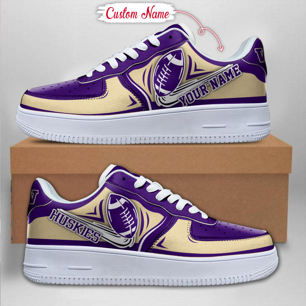 Ideafootwear Washington Huskies NCAA Air Low-Top Sneakers Shoes For Men And Women