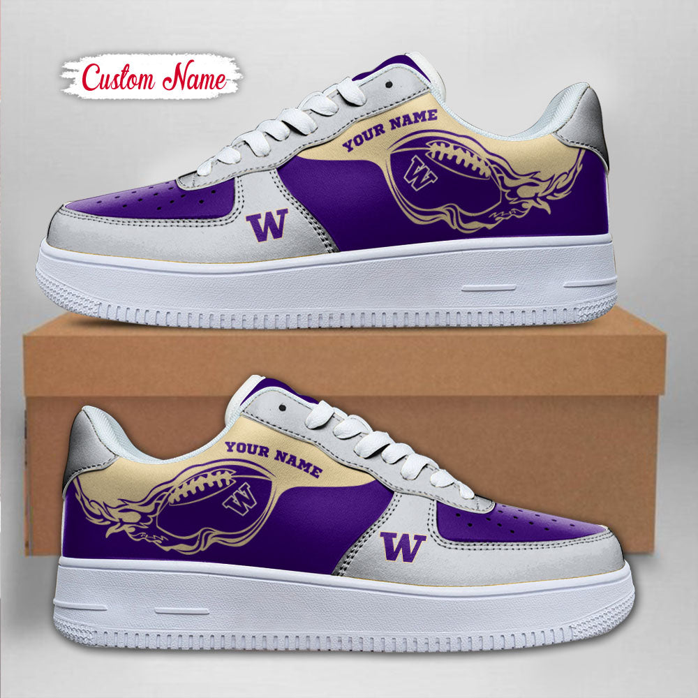 Ideafootwear Washington Huskies NCAA Air Low-Top Sneakers Shoes For Men And Women