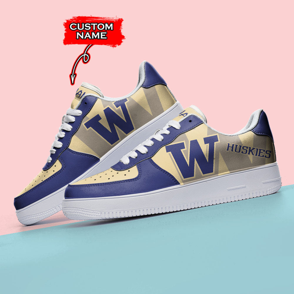 Ideafootwear Washington Huskies NCAA Air Low-Top Sneakers Shoes For Men And Women