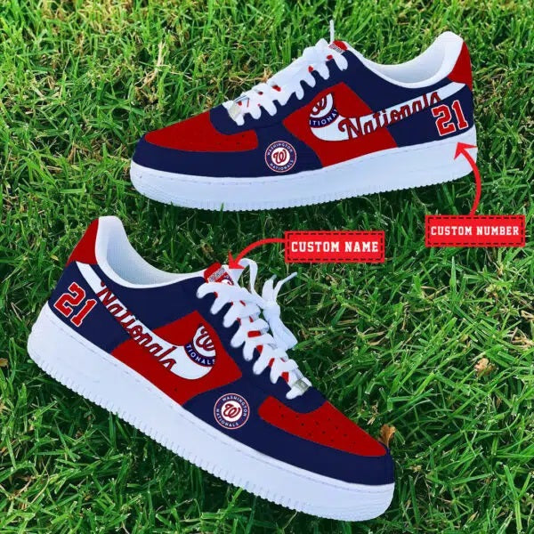 Ideafootwear Washington Nationals MLB Air Low-Top Sneakers Shoes For Men And Women