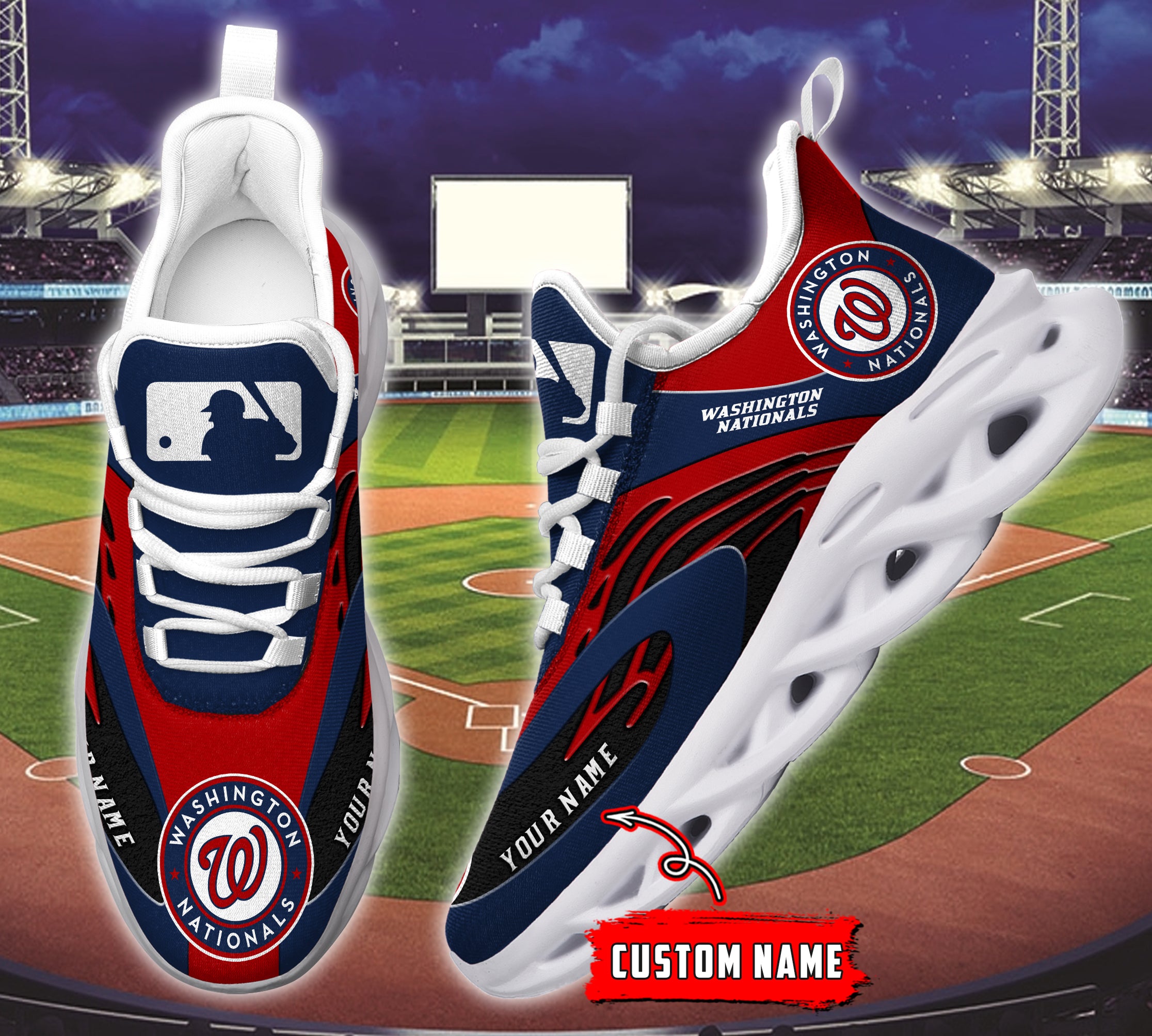 Ideafootwear Washington Nationals MLB Max Soul Shoes Sneakers For Men And Women