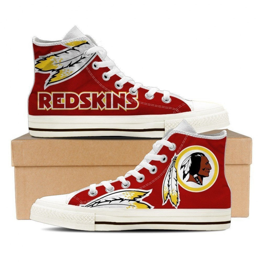 Ideafootwear Washington Redskins High Top Canvas Sneakers Shoes For Men And Women