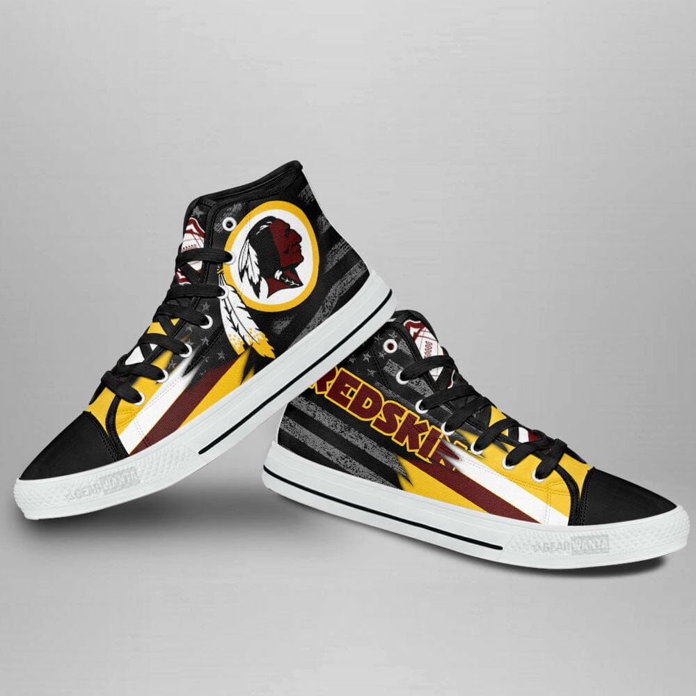Ideafootwear Washington Redskins High Top Canvas Sneakers Shoes For Men And Women