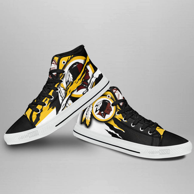 Ideafootwear Washington Redskins High Top Canvas Sneakers Shoes For Men And Women