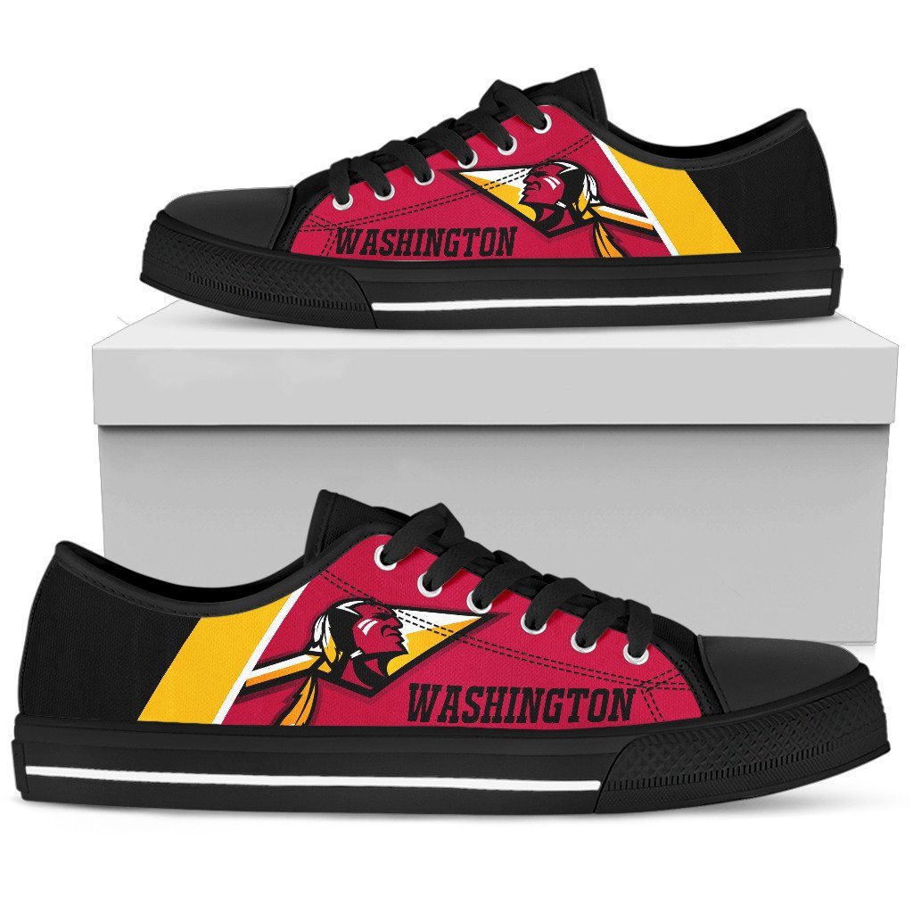 Ideafootwear Washington Redskins Low Top Canvas Sneakers Shoes For Men And Women