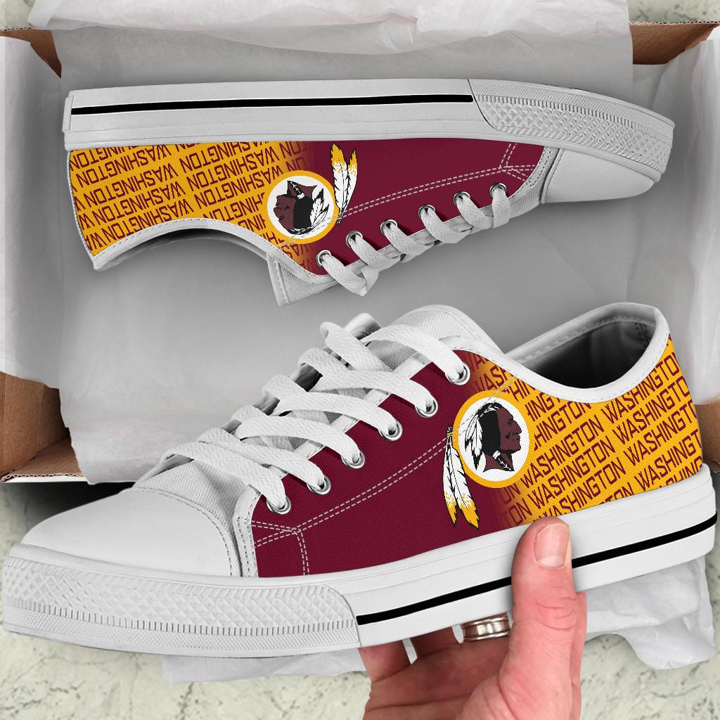 Ideafootwear Washington Redskins Low Top Canvas Sneakers Shoes For Men And Women