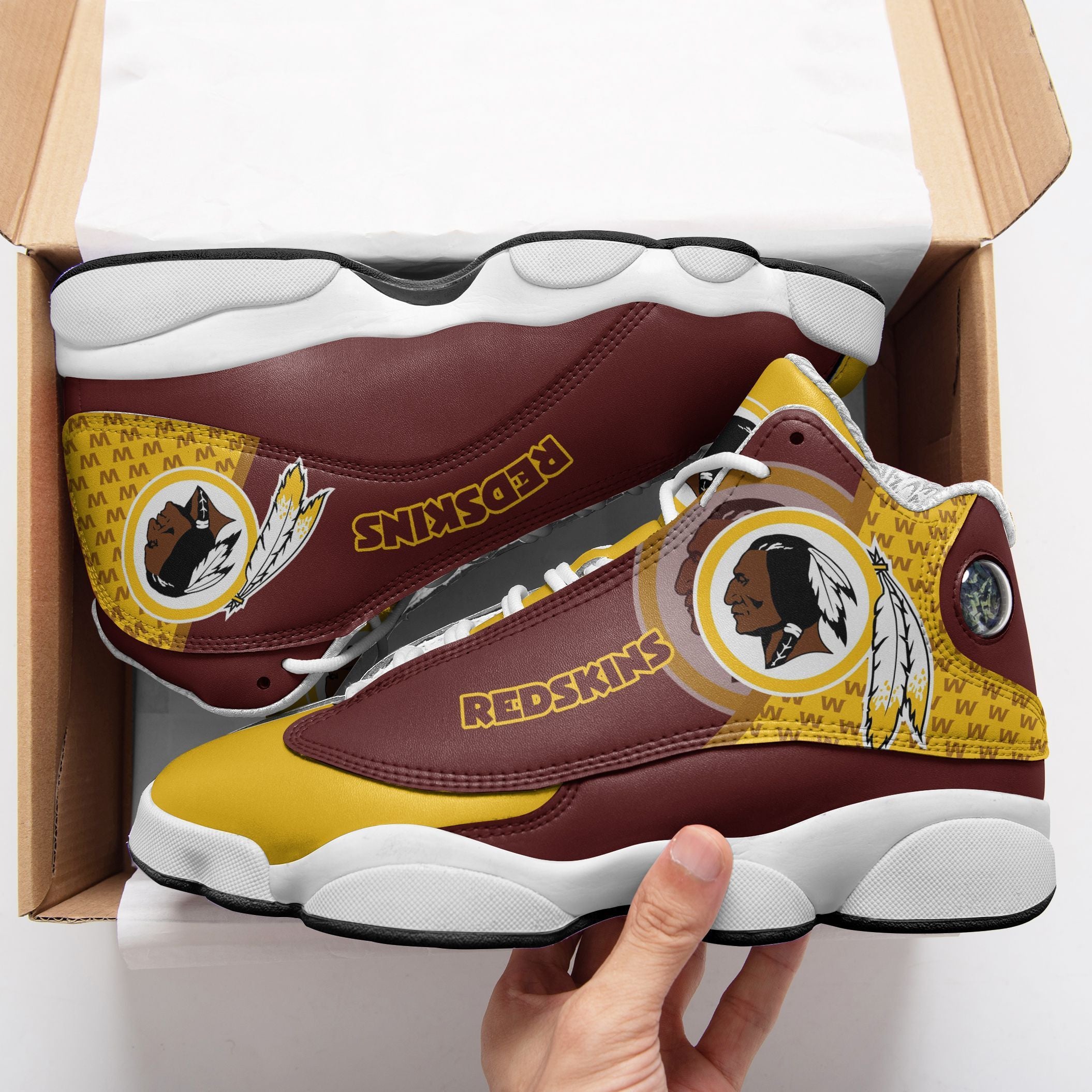 Ideafootwear Washington Redskins NFL AJ13 Sneakers Shoes For Men And Women