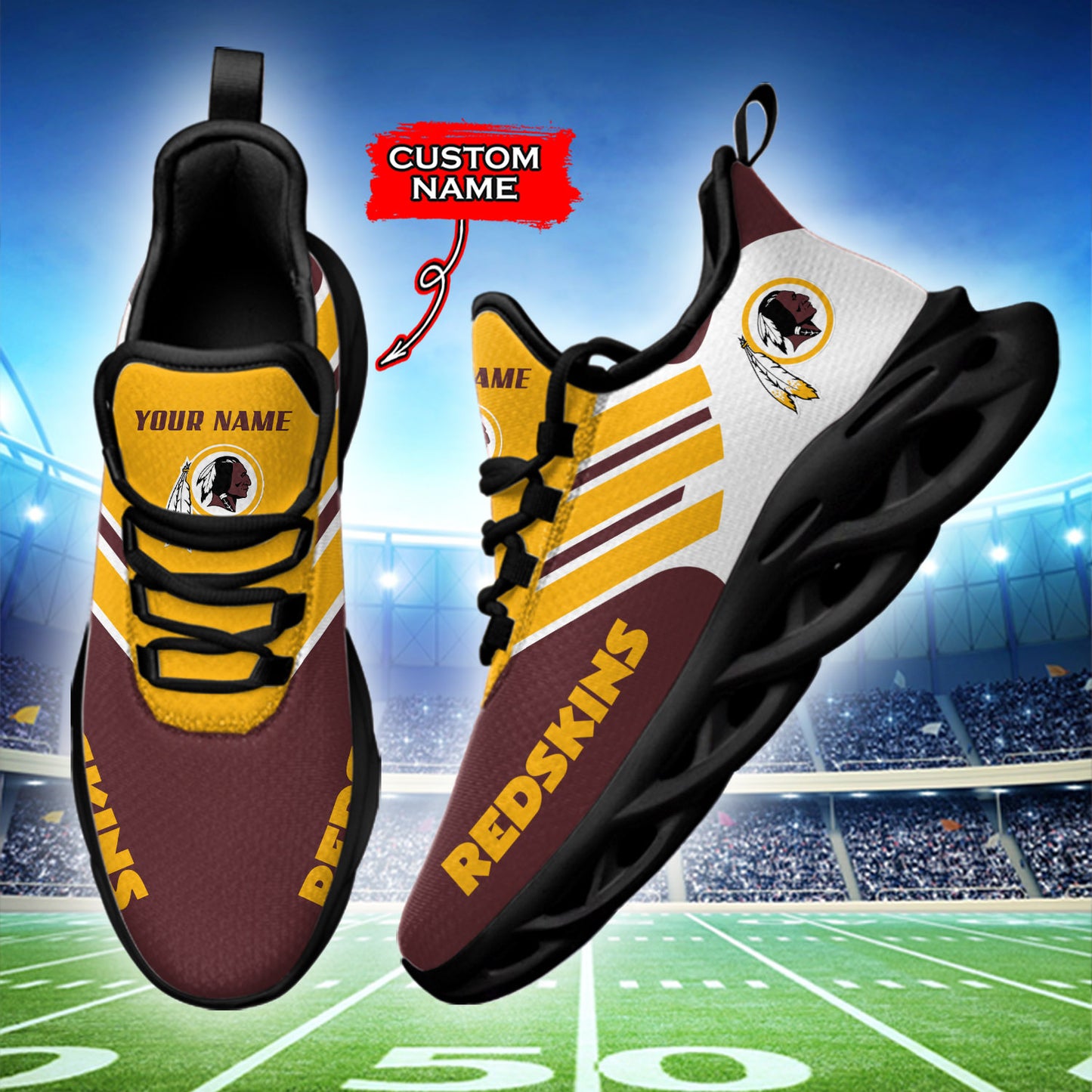 Ideafootwear Washington Redskins NFL Max Soul Shoes Sneakers For Men And Women