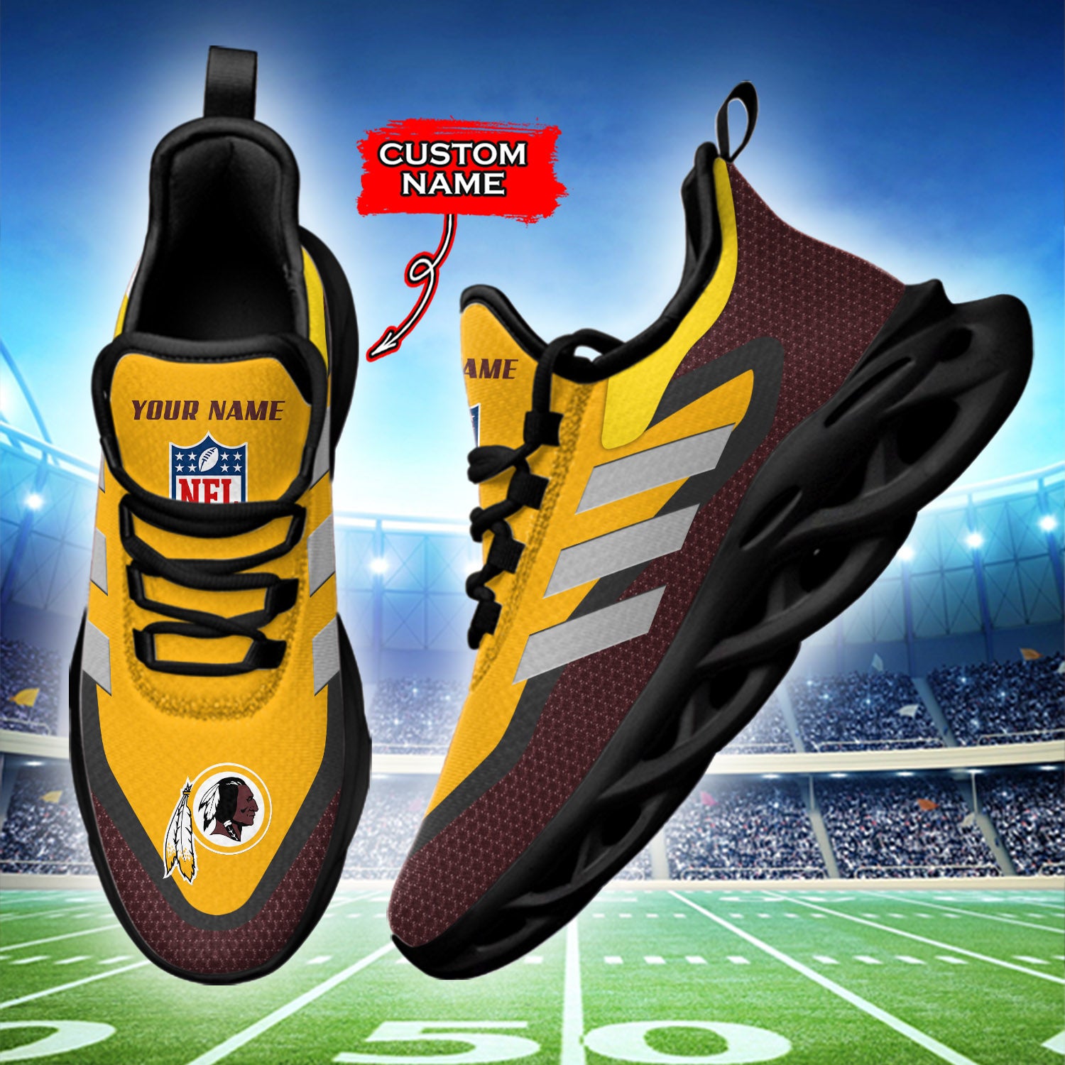 Ideafootwear Washington Redskins NFL Max Soul Shoes Sneakers For Men And Women