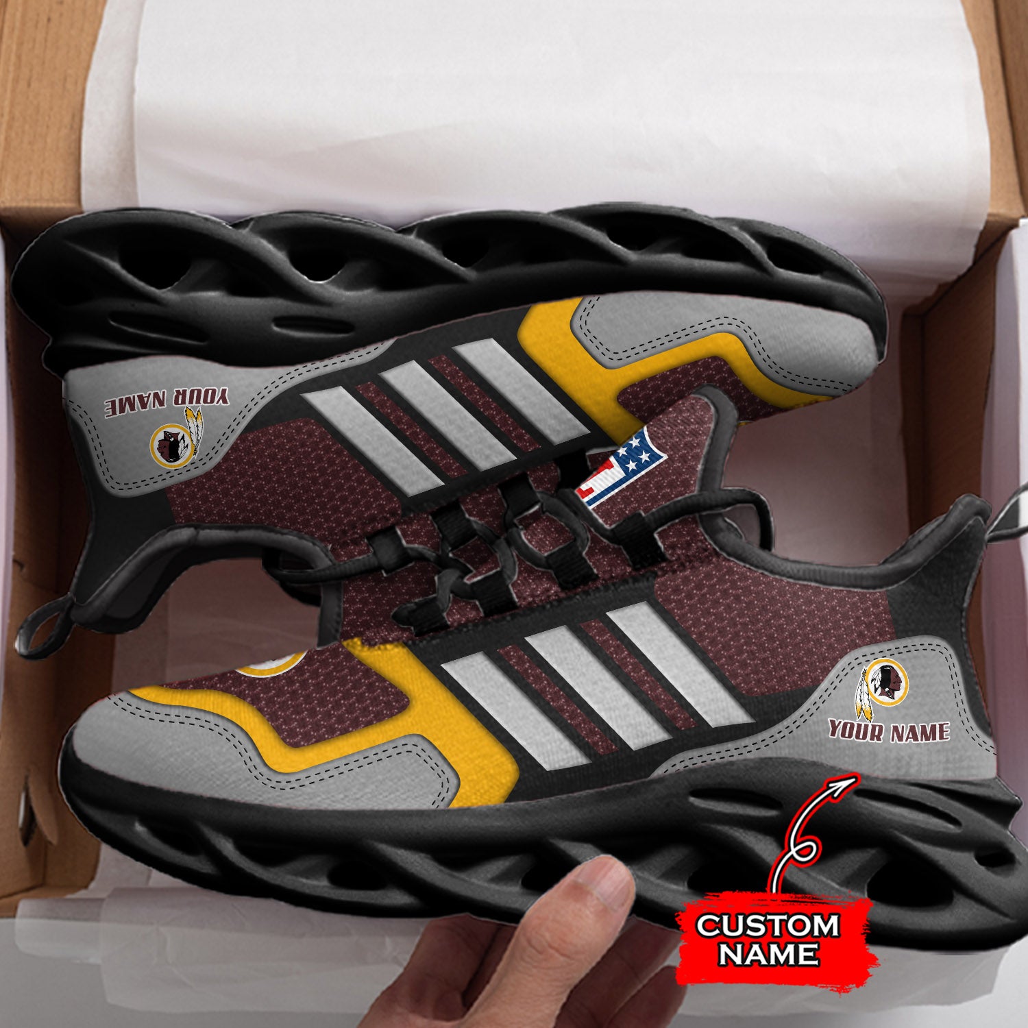 Ideafootwear Washington Redskins NFL Max Soul Shoes Sneakers For Men And Women
