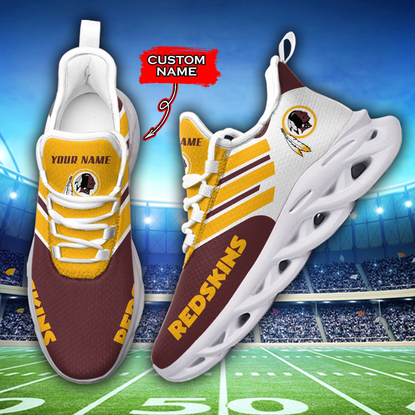 Ideafootwear Washington Redskins NFL Max Soul Shoes Sneakers For Men And Women