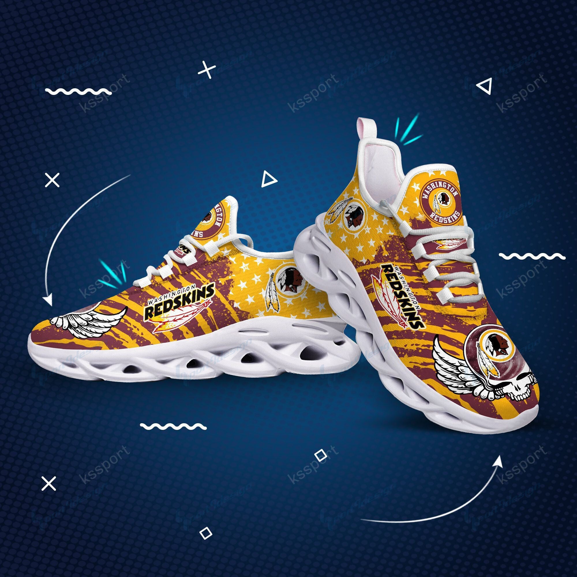 Ideafootwear Washington Redskins NFL Max Soul Shoes Sneakers For Men And Women