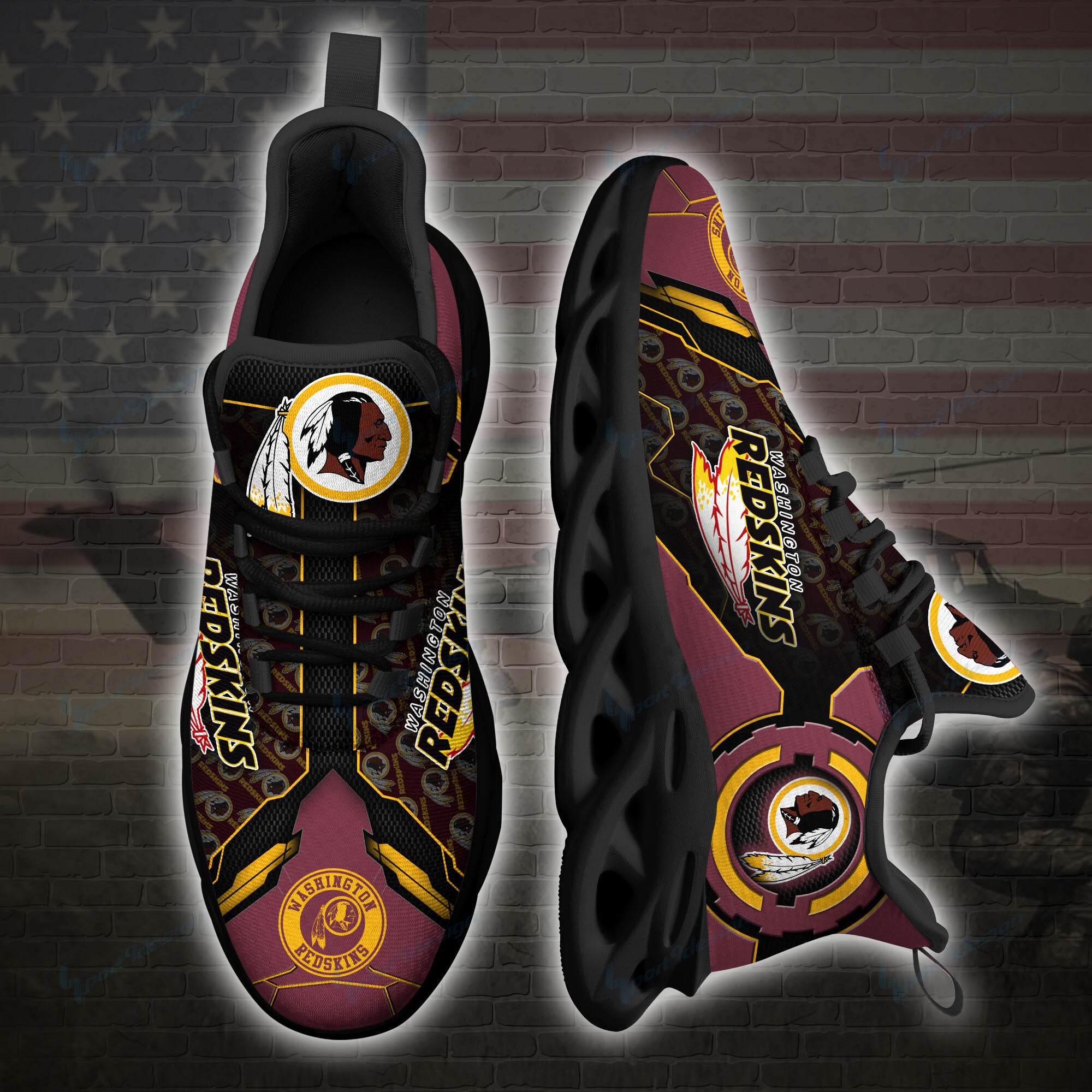 Ideafootwear Washington Redskins NFL Max Soul Shoes Sneakers For Men And Women