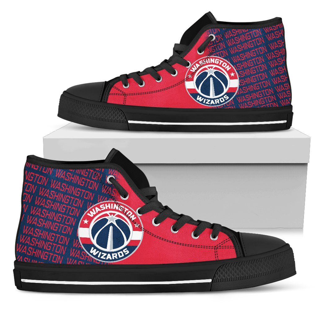 Ideafootwear Washington Wizards High Top Canvas Sneakers Shoes For Men And Women