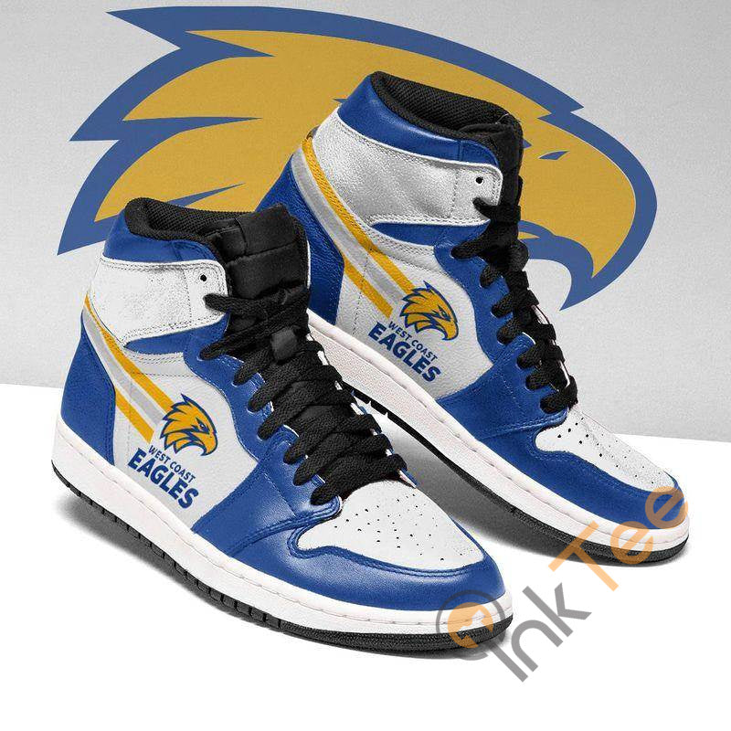 Ideafootwear West Coast Eagles AFL AJ1 High Sneakers Shoes For Men And Women