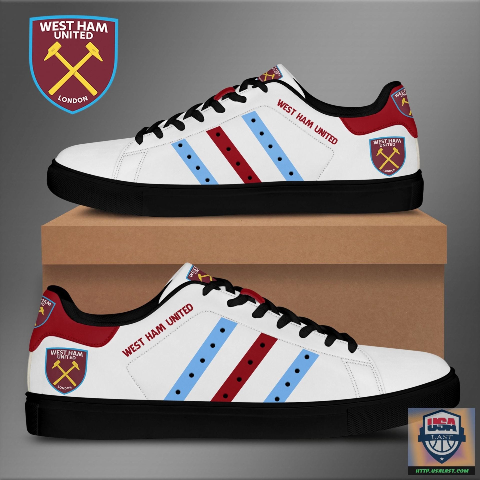 Ideafootwear West Ham United FC Skate Stan Shoes Sneakes For Men And Women