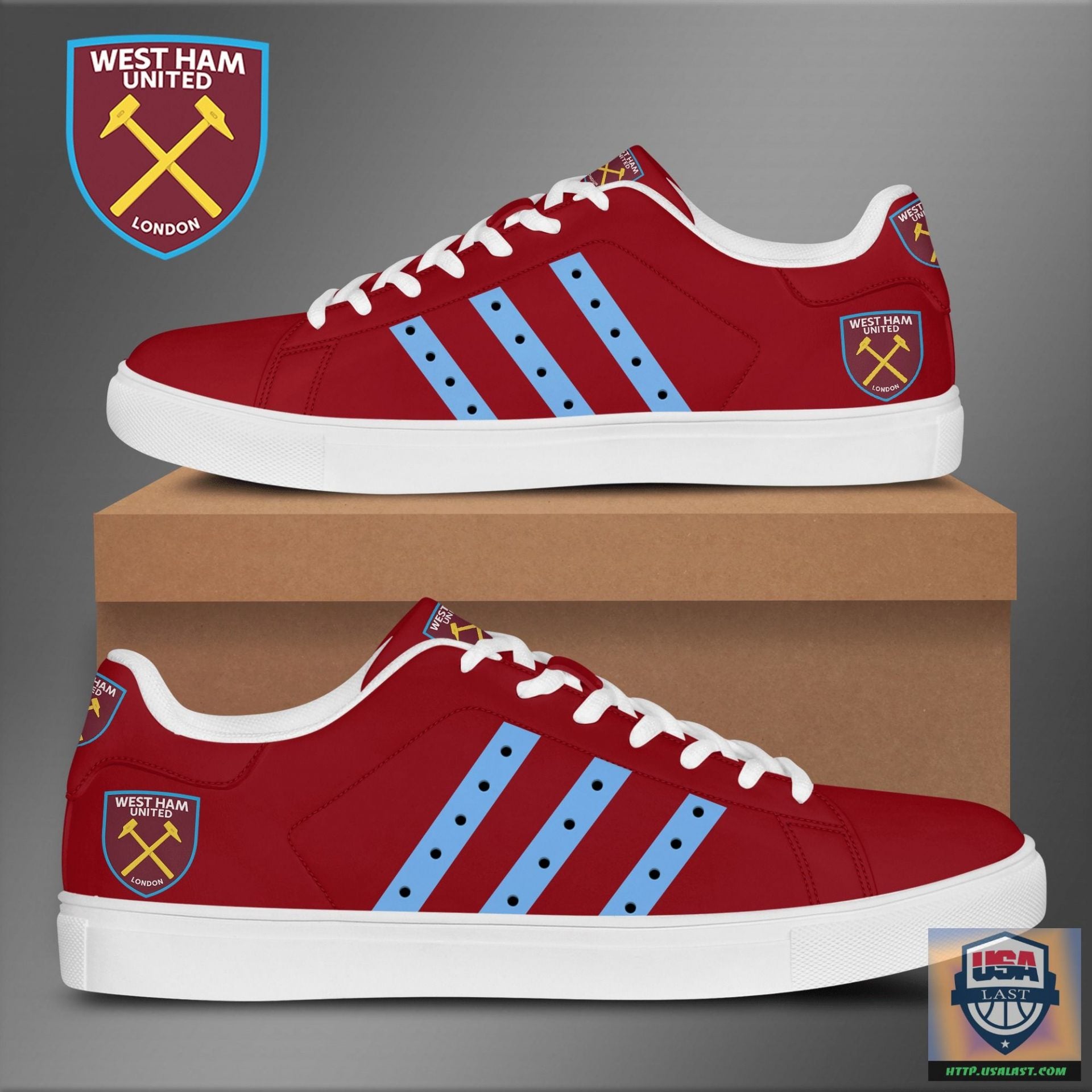 Ideafootwear West Ham United FC Skate Stan Shoes Sneakes For Men And Women