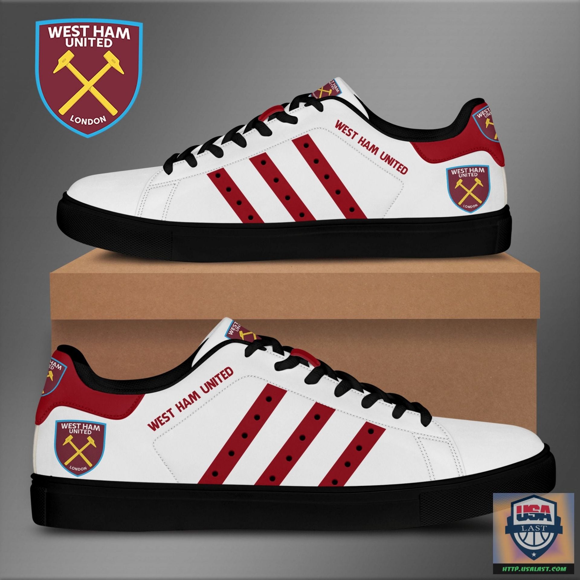 Ideafootwear West Ham United FC Skate Stan Shoes Sneakes For Men And Women