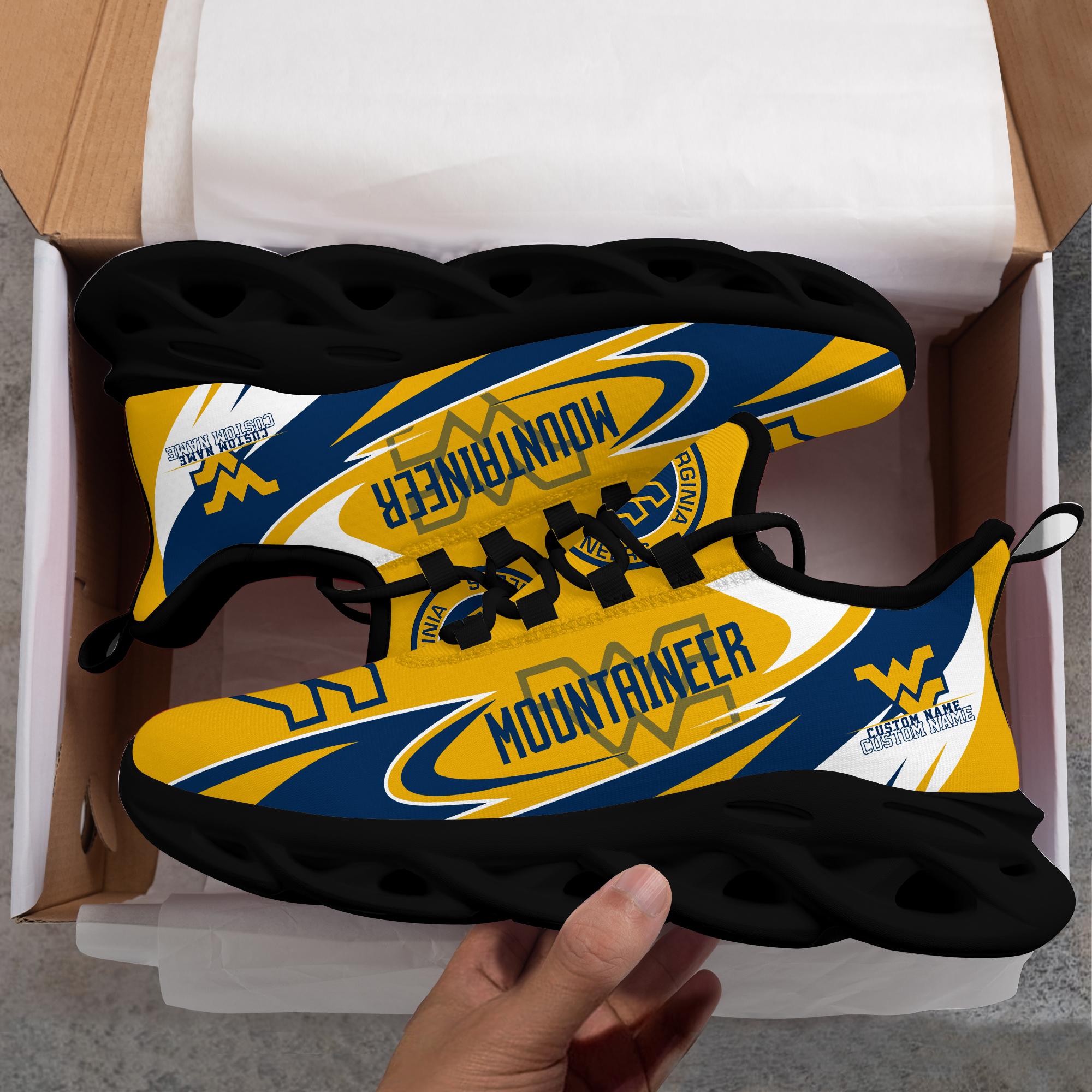 Ideafootwear West Virginia Mountaineers Max Soul Shoes Sneakers For Men And Women