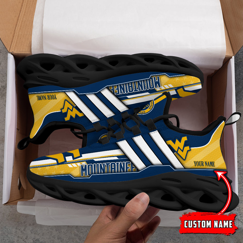 Ideafootwear West Virginia Mountaineers Max Soul Shoes Sneakers For Men And Women