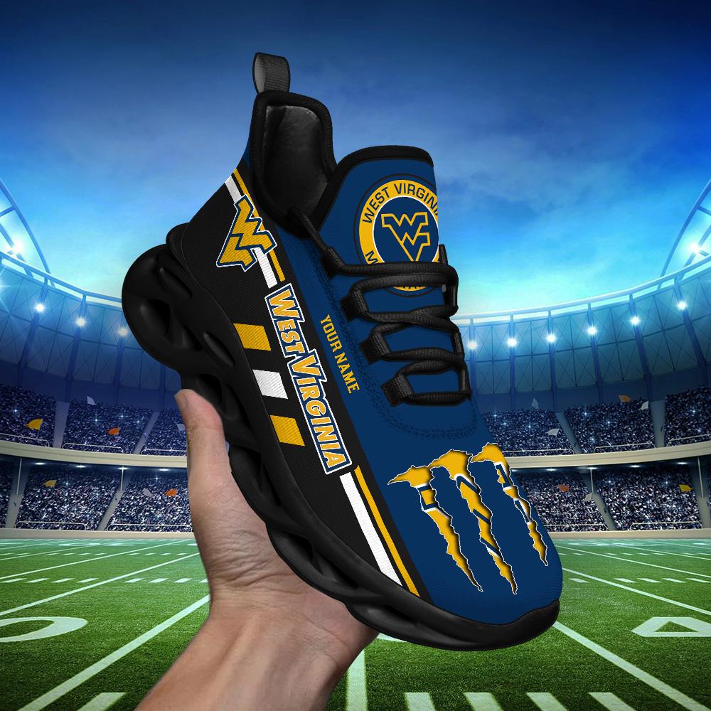 Ideafootwear West Virginia Mountaineers Max Soul Shoes Sneakers For Men And Women