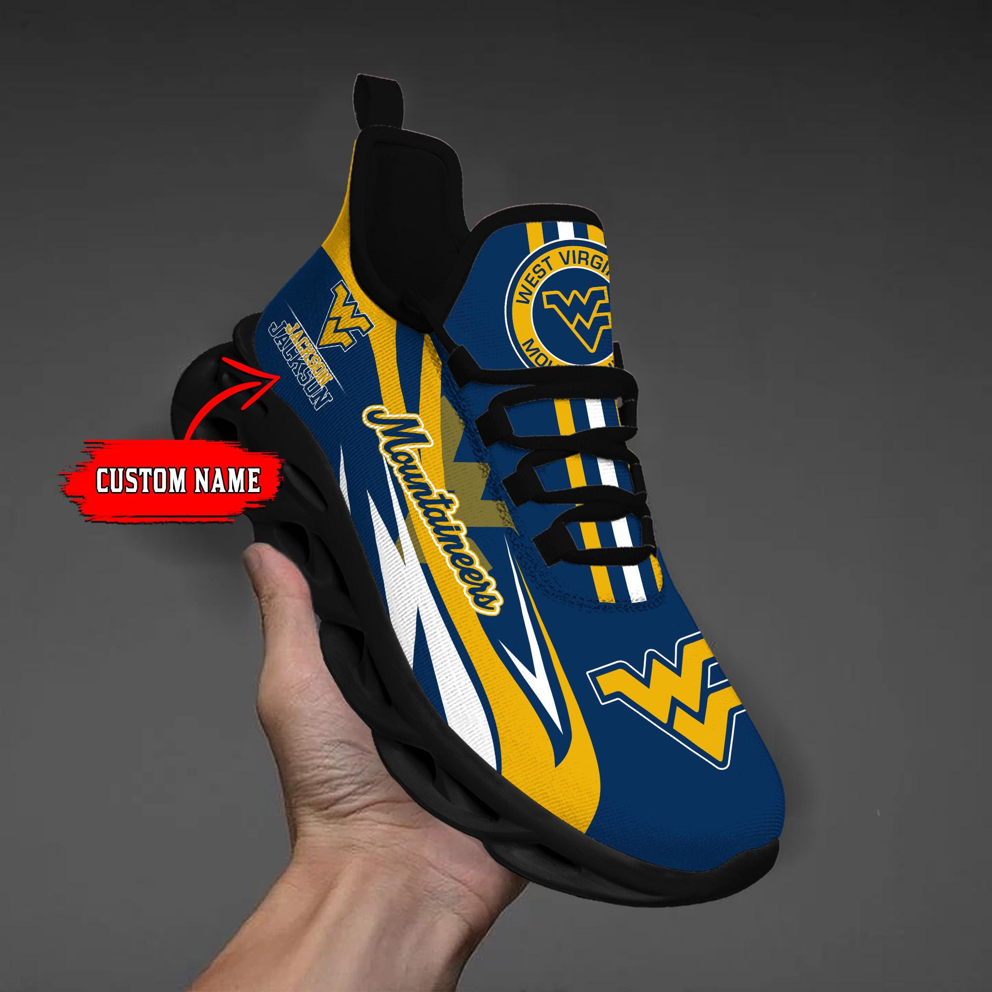 Ideafootwear West Virginia Mountaineers Max Soul Shoes Sneakers For Men And Women