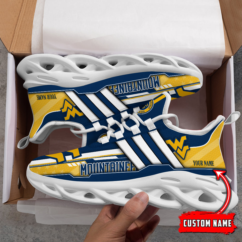 Ideafootwear West Virginia Mountaineers Max Soul Shoes Sneakers For Men And Women