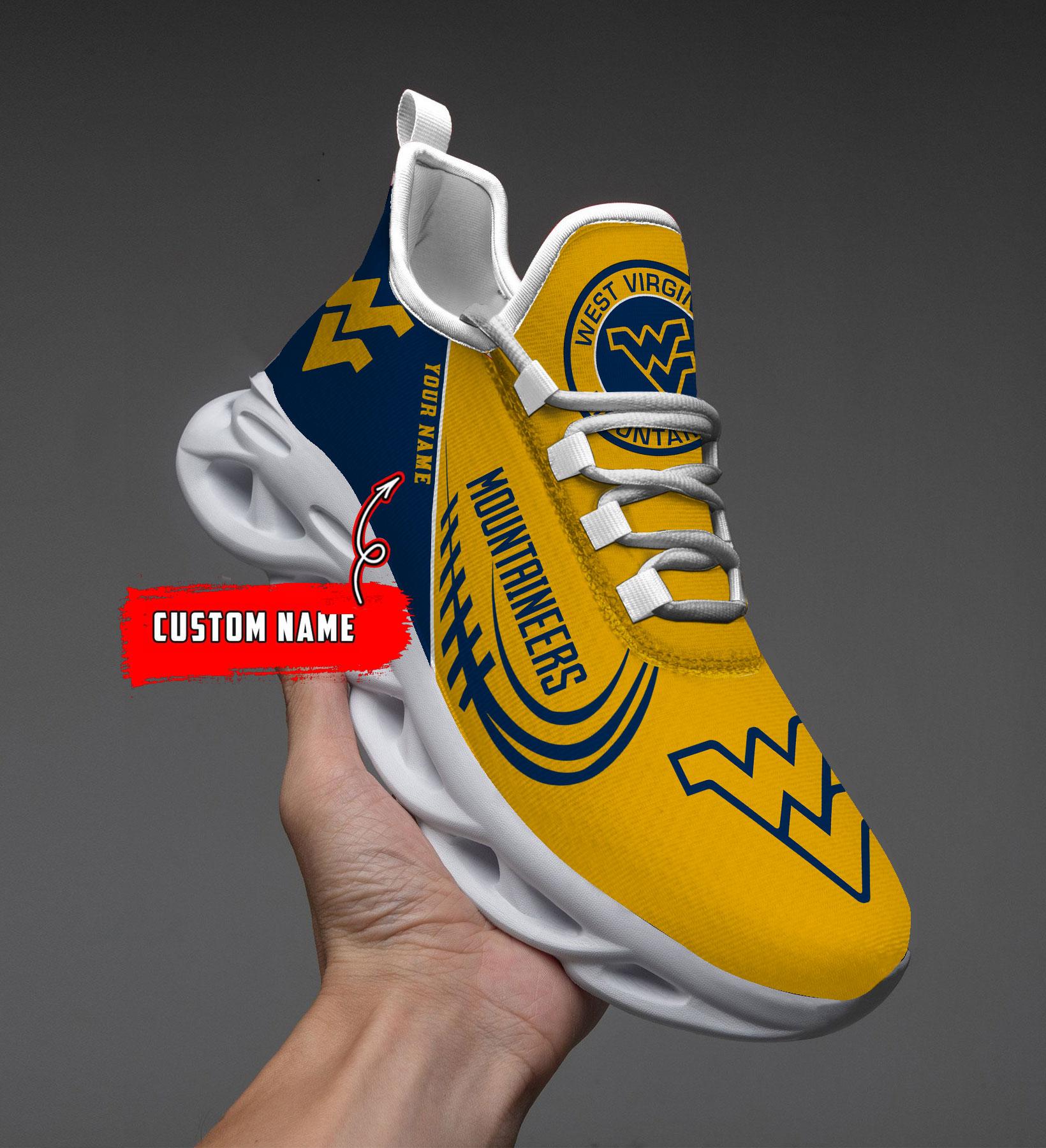 Ideafootwear West Virginia Mountaineers Max Soul Shoes Sneakers For Men And Women