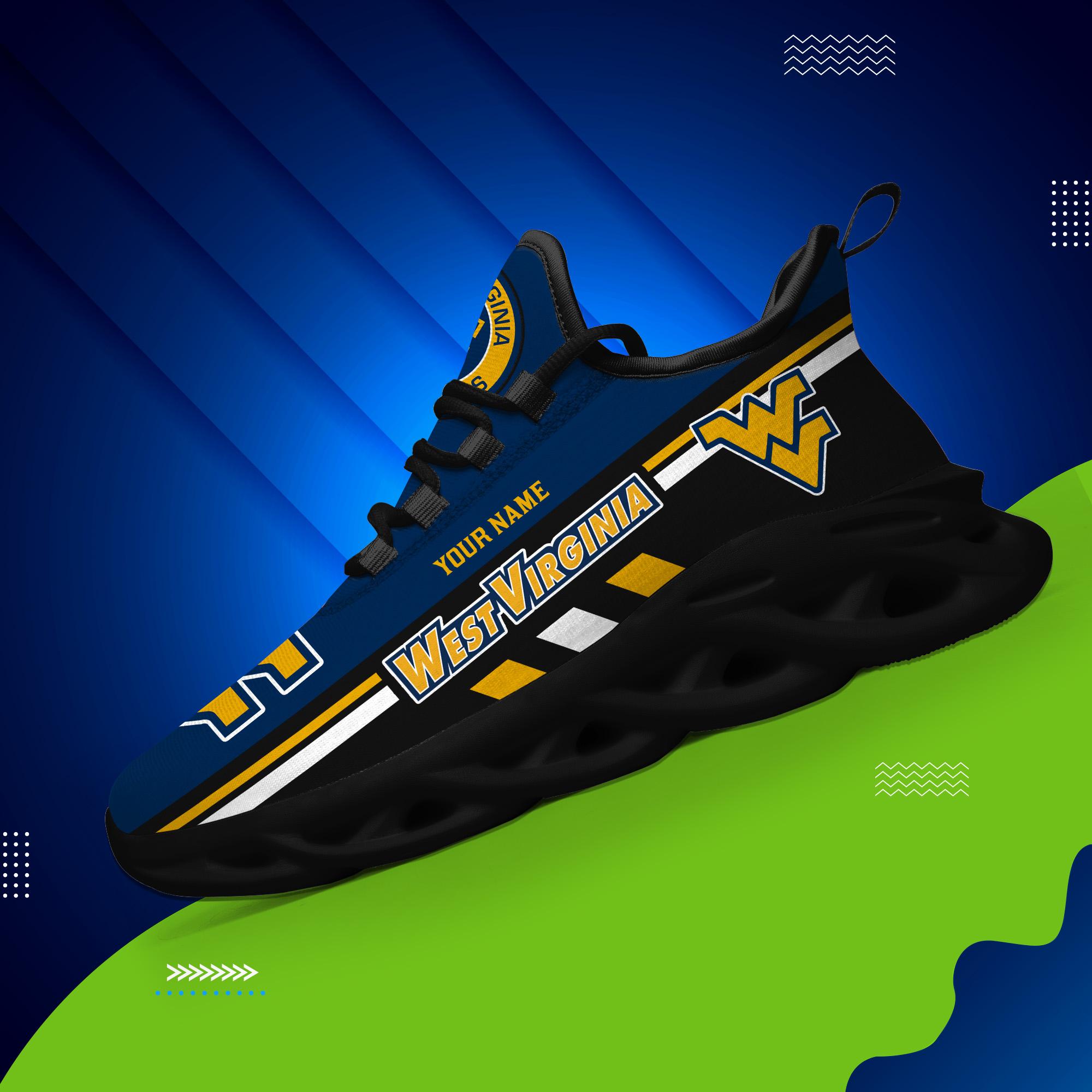 Ideafootwear West Virginia Mountaineers Max Soul Shoes Sneakers For Men And Women